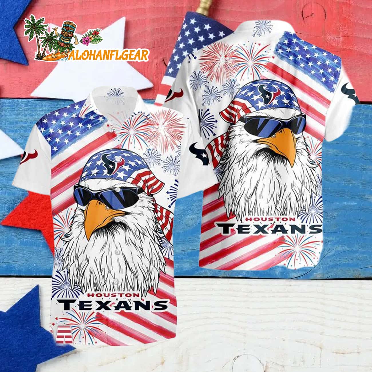 Houston Texans American Eagle Emblem Hawaiian Shirt Houston Texans American Eagle Emblem Hawaiian Shirt