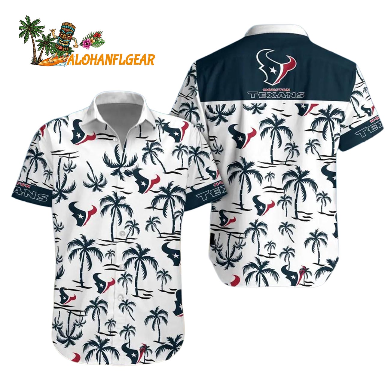 Houston Texans Coconut Logo Beach Hawaiian Shirt, NFL Aloha Shirt Houston Texans Coconut Logo Beach Hawaiian Shirt, NFL Aloha Shirt