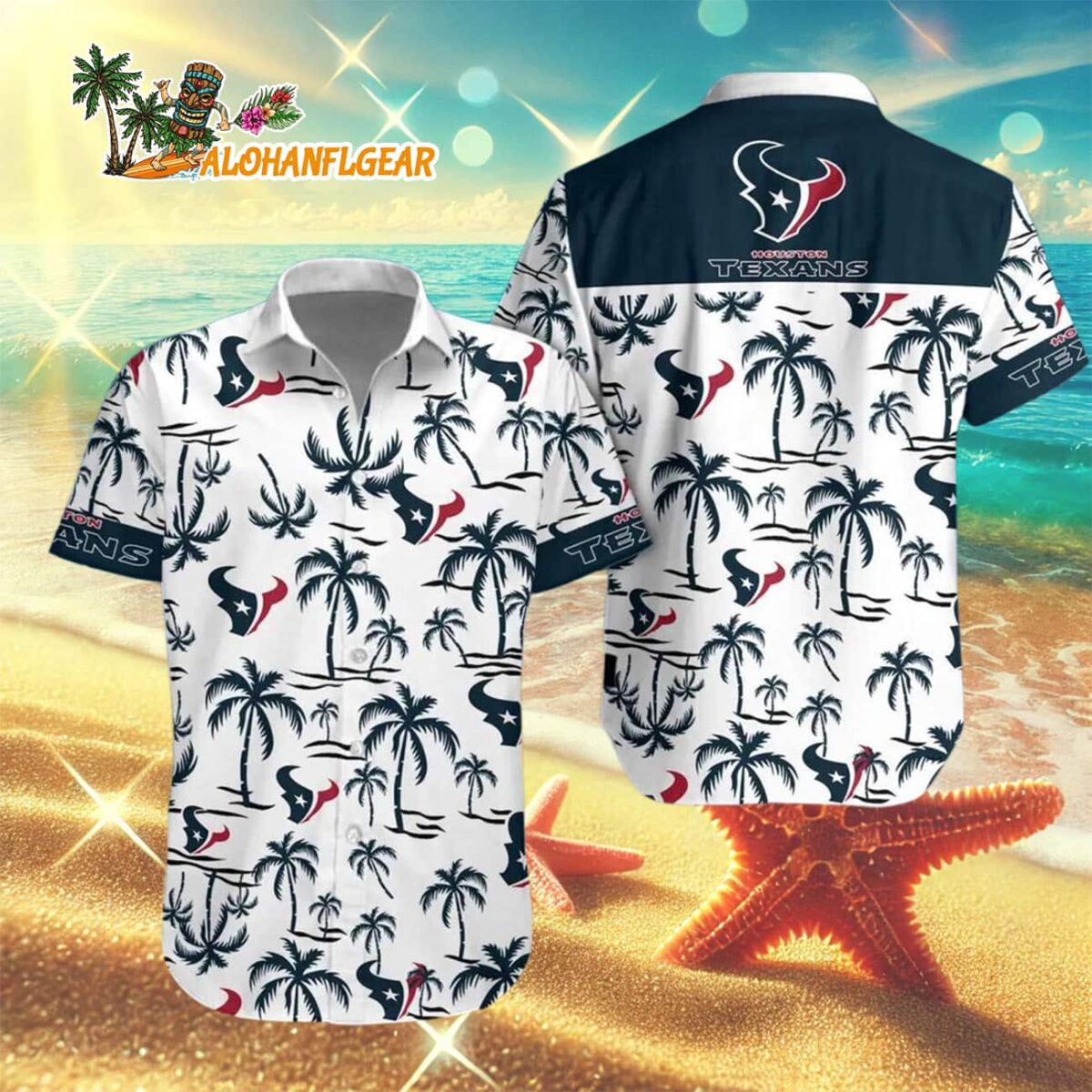 Houston Texans Coconut Logo Beach Hawaiian Shirt NFL Aloha Shirt 3