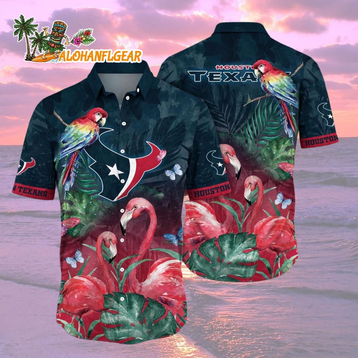 Houston Texans Flamingo And Flower Hawaiian Shirt, Houston Texans Aloha Shirt 1 Houston Texans Flamingo And Flower Hawaiian Shirt Houston Texans Aloha Shirt 2