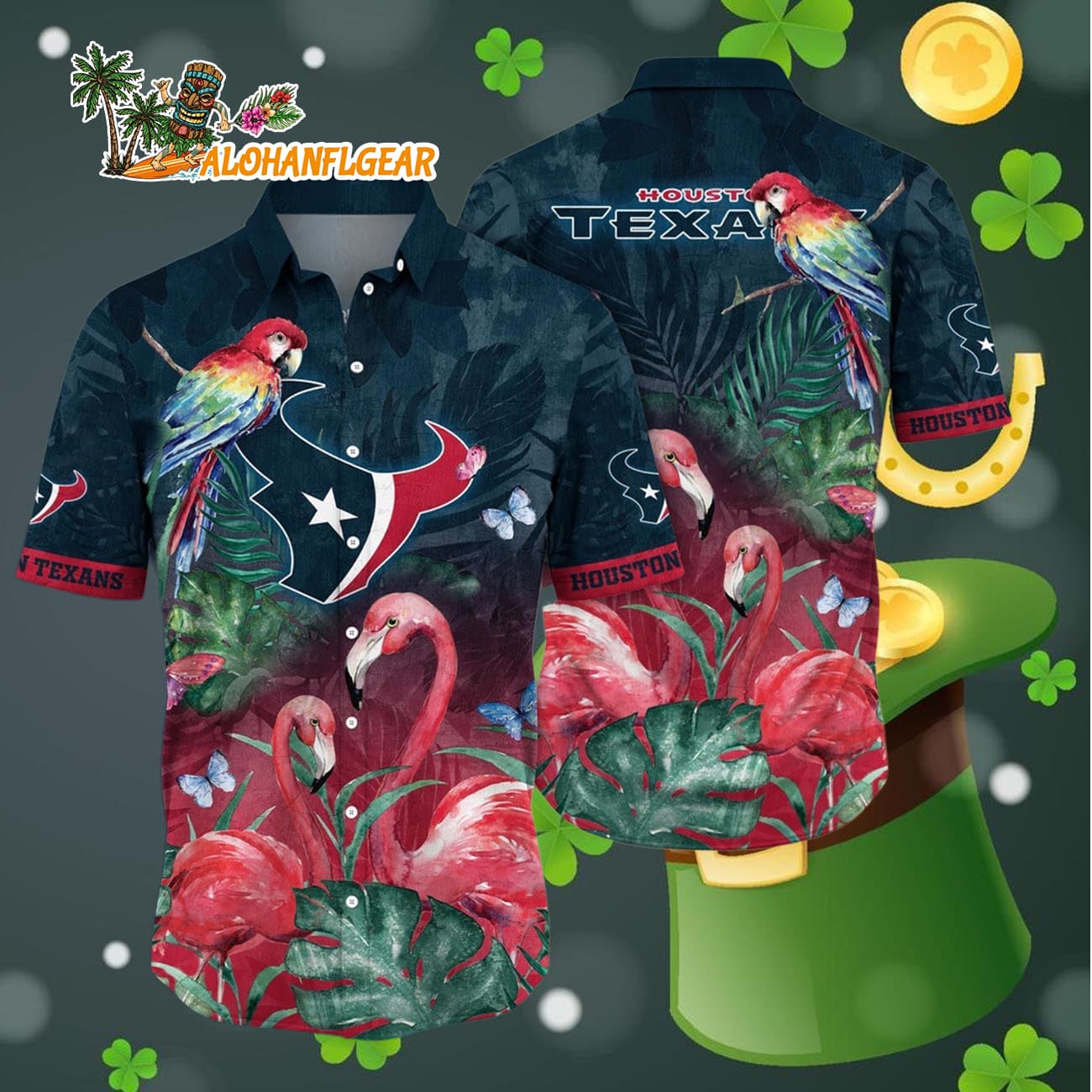 Houston Texans Flamingo And Flower Hawaiian Shirt, Houston Texans Aloha Shirt Houston Texans Flamingo And Flower Hawaiian Shirt, Houston Texans Aloha Shirt
