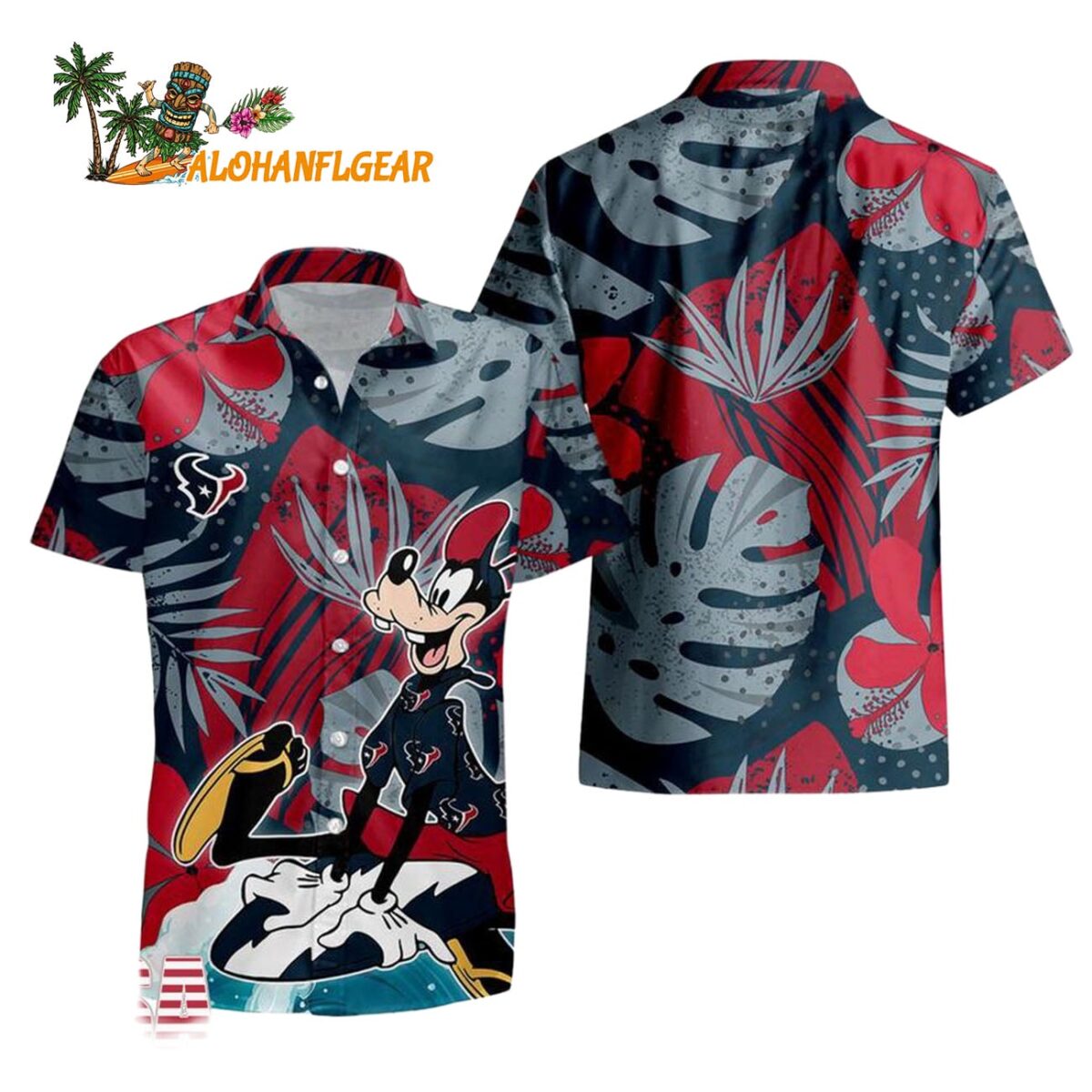 Houston Texans Goofy Disney Limited Edition Hawaiian Shirt Houston Texans Aloha Shirt 1