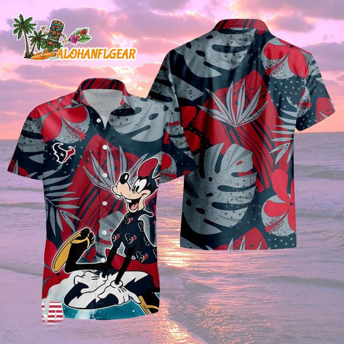 Houston Texans Goofy Disney Limited Edition Hawaiian Shirt, Houston Texans Aloha Shirt 1 Houston Texans Goofy Disney Limited Edition Hawaiian Shirt Houston Texans Aloha Shirt 2