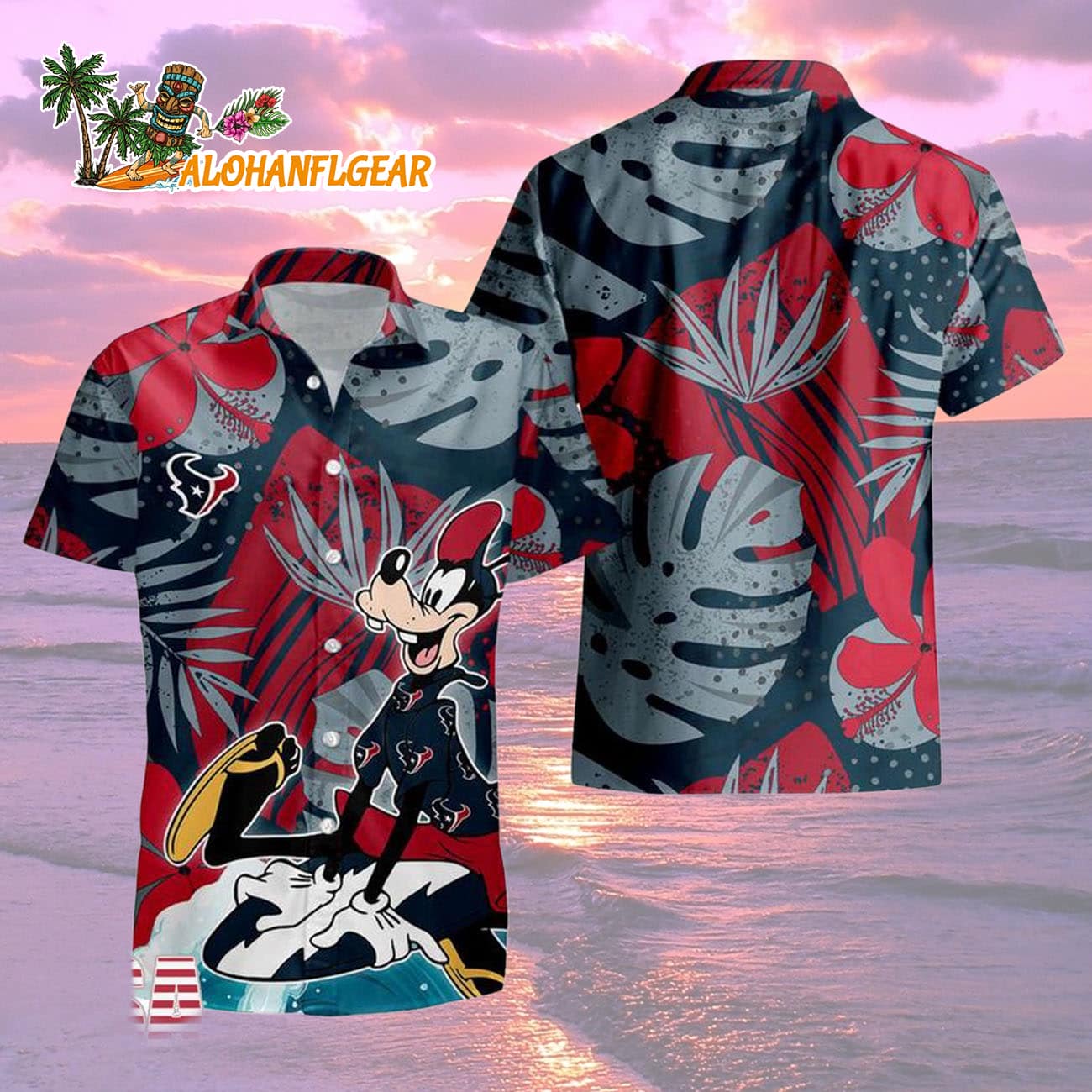Houston Texans Goofy Disney Limited Edition Hawaiian Shirt, Houston Texans Aloha Shirt Houston Texans Goofy Disney Limited Edition Hawaiian Shirt, Houston Texans Aloha Shirt