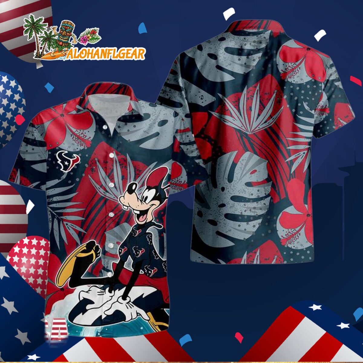 Houston Texans Goofy Disney Limited Edition Hawaiian Shirt, Houston Texans Aloha Shirt 2 Houston Texans Goofy Disney Limited Edition Hawaiian Shirt Houston Texans Aloha Shirt 3