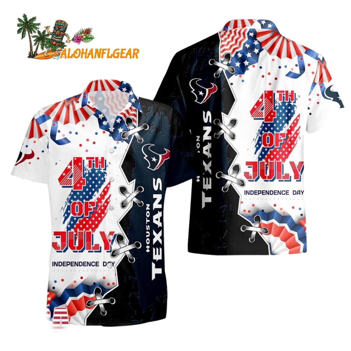 Houston Texans Happy Independence Day Resurgence Hawaiian Shirt NFL Aloha Shirt 1