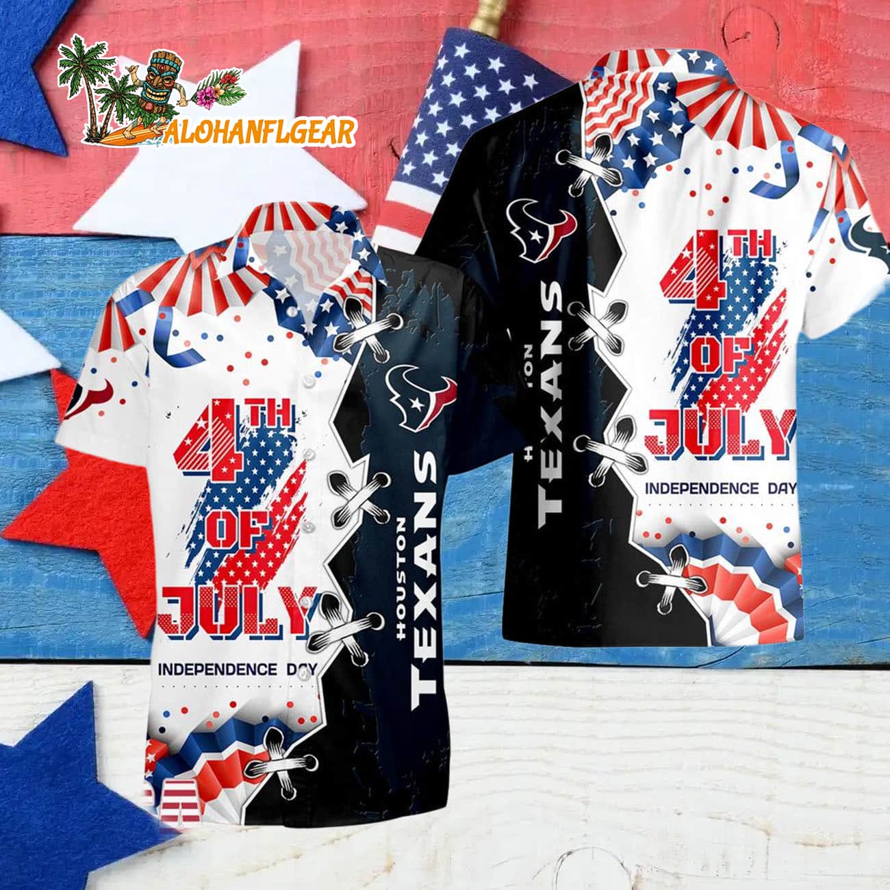 Houston Texans Happy Independence Day Resurgence Hawaiian Shirt, NFL Aloha Shirt Houston Texans Happy Independence Day Resurgence Hawaiian Shirt, NFL Aloha Shirt