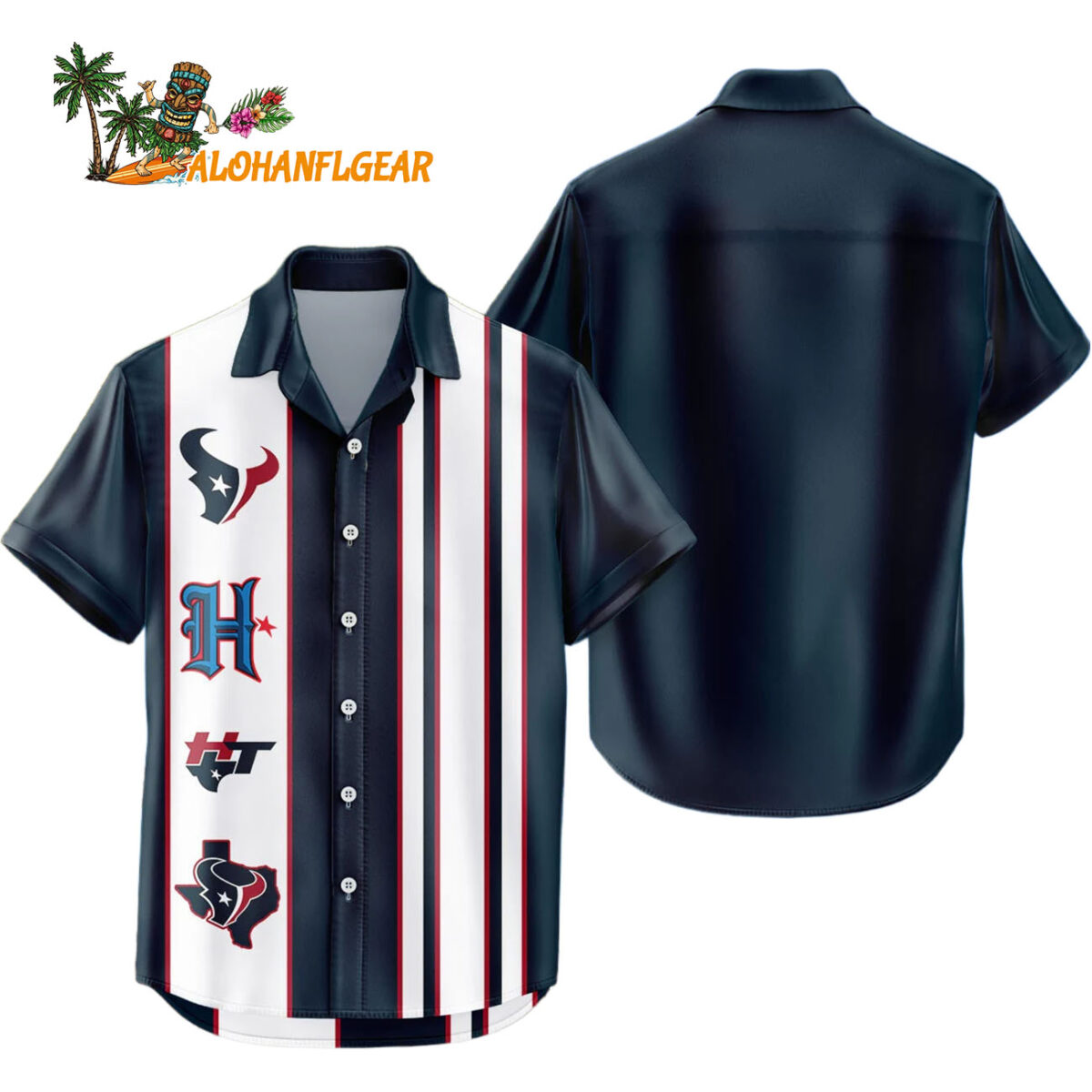 Houston Texans Hawaiian Shirt Classic Color Contrast 1