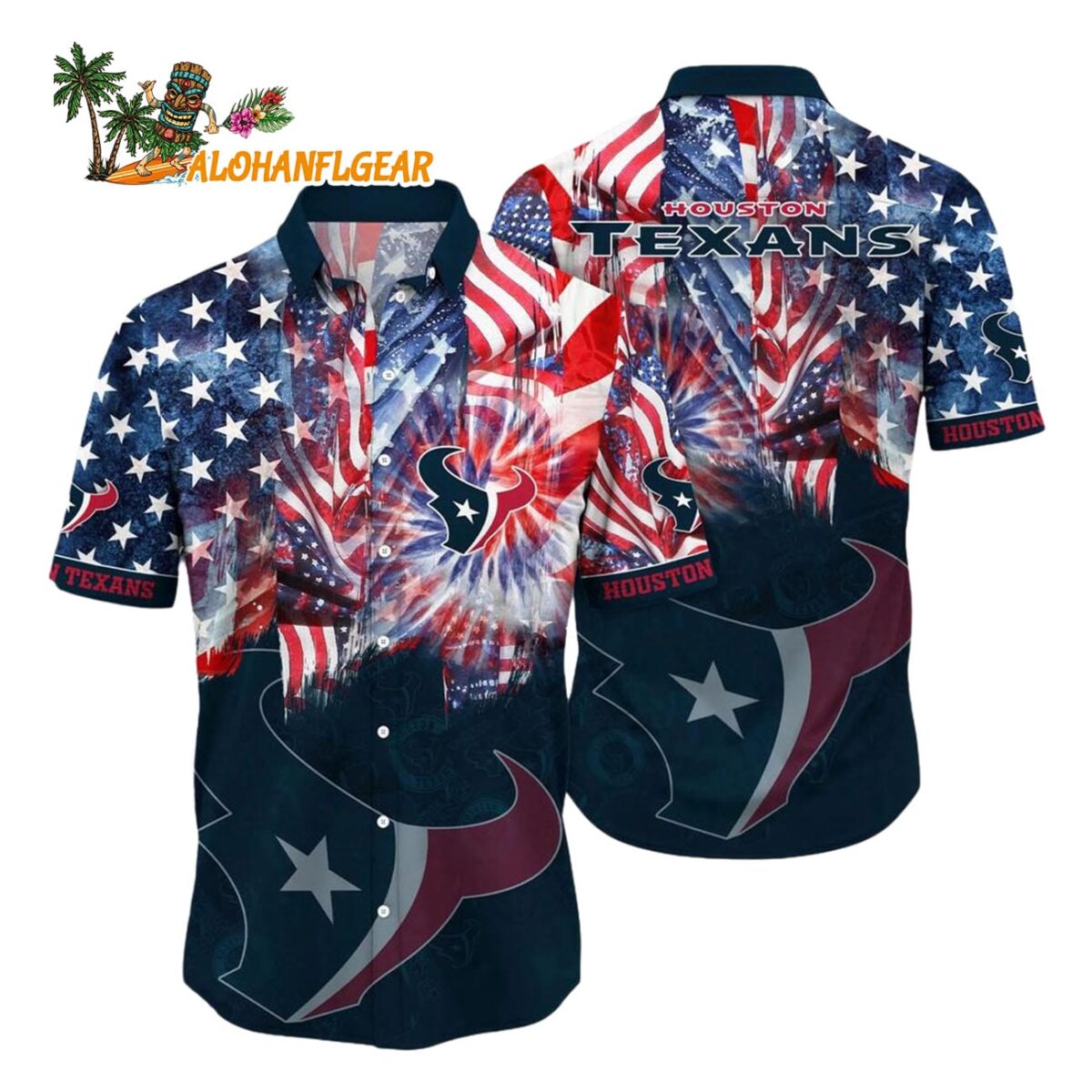 Houston Texans Independence Day Hawaiian Shirt NFL Aloha Shirt 1