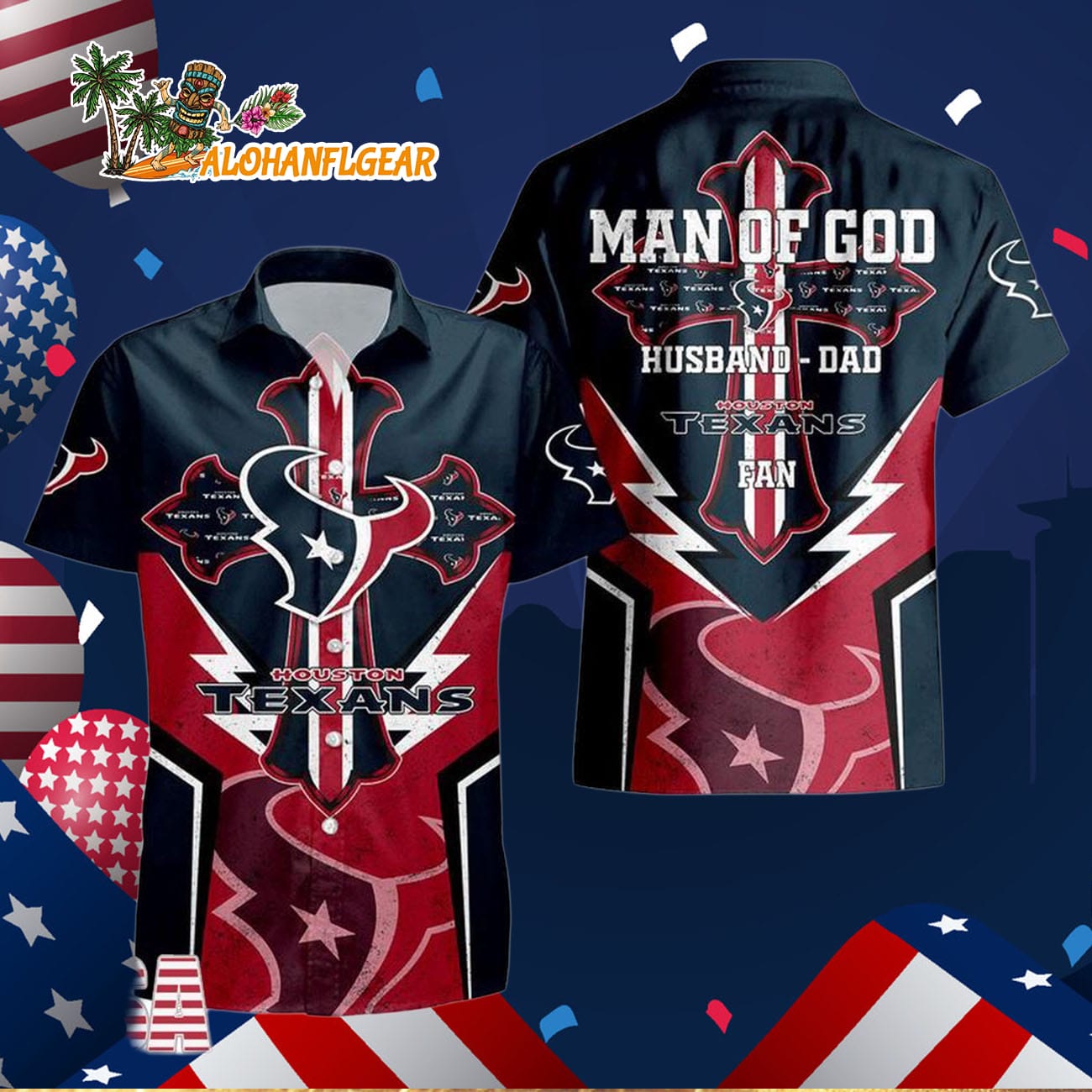 Houston Texans Man Of God Gift For Fathers Day Hawaiian Shirt, Houston Texans Aloha Shirt Houston Texans Man Of God Gift For Fathers Day Hawaiian Shirt, Houston Texans Aloha Shirt
