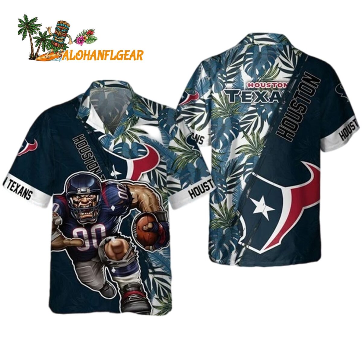 Houston Texans Mascot Summer Hawaiian Shirt Houston Texans Aloha Shirt 1