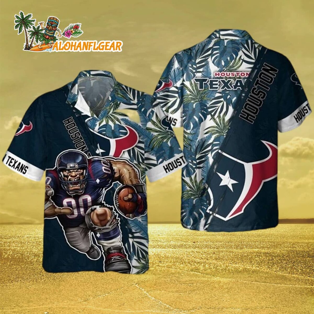 Houston Texans Mascot Summer Hawaiian Shirt Houston Texans Aloha Shirt 3