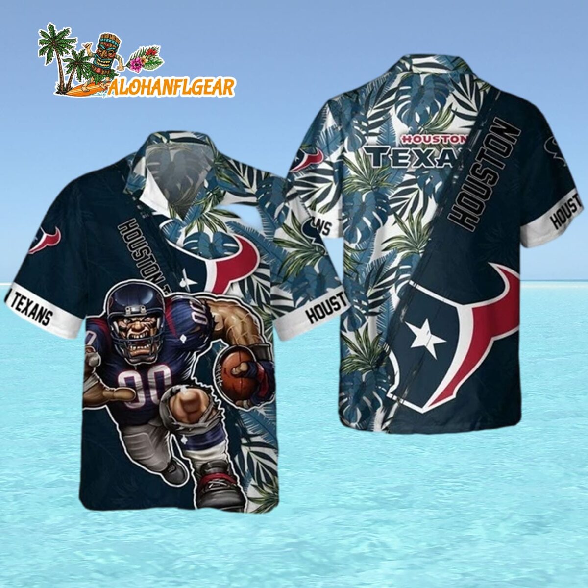 Houston Texans Mascot Summer Hawaiian Shirt Houston Texans Aloha Shirt 4