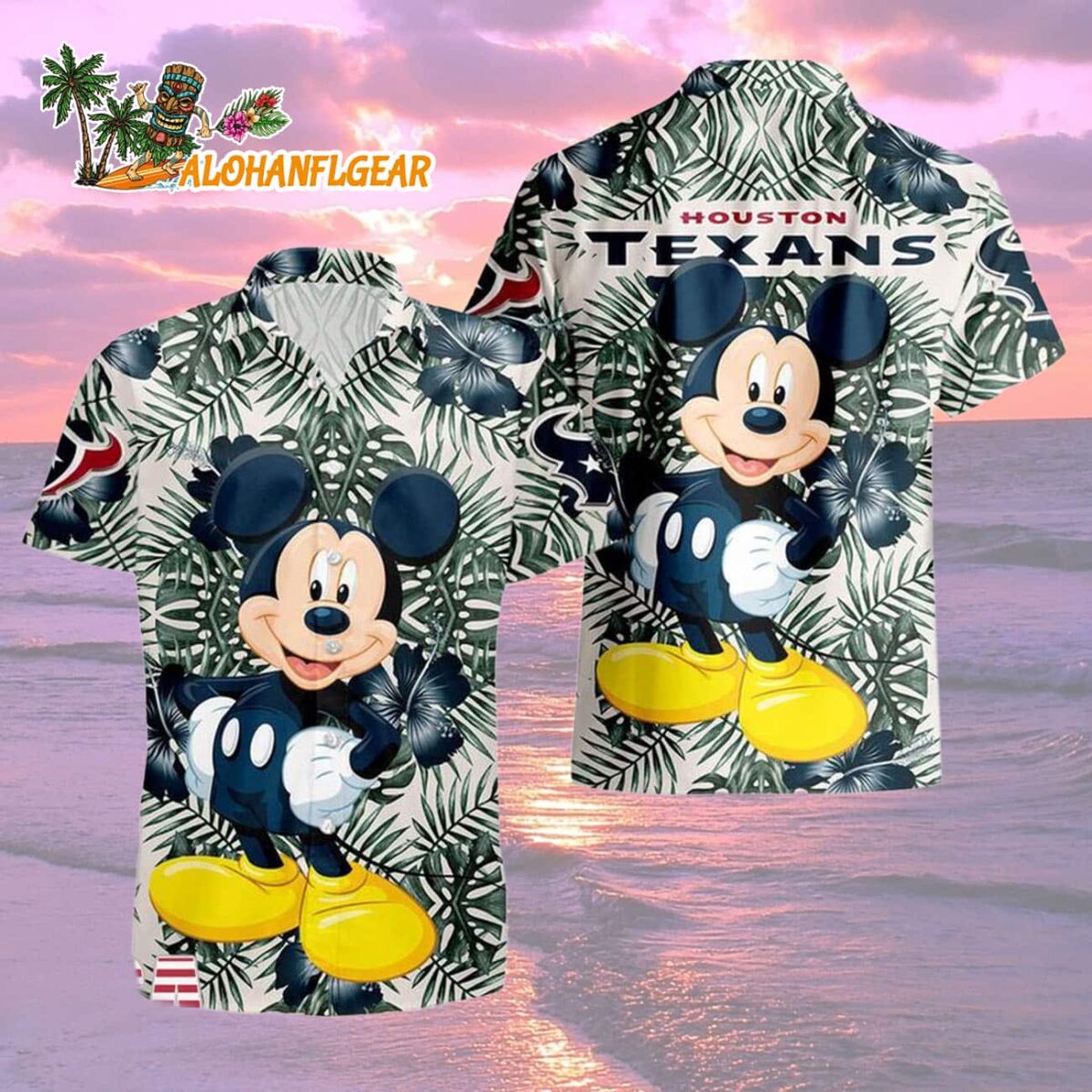 Houston Texans Mickey Disney Limited Edition Hawaiian Shirt, Houston Texans Aloha Shirt 1 Houston Texans Mickey Disney Limited Edition Hawaiian Shirt Houston Texans Aloha Shirt 2