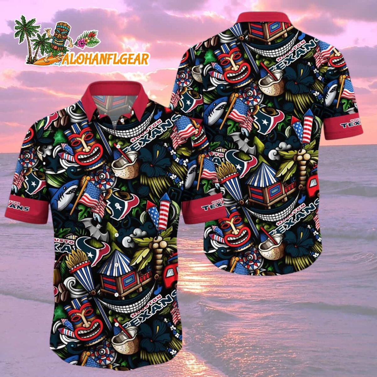 Houston Texans Tiki Me Off Hawaiian Shirt Houston Texans Aloha Shirt 2