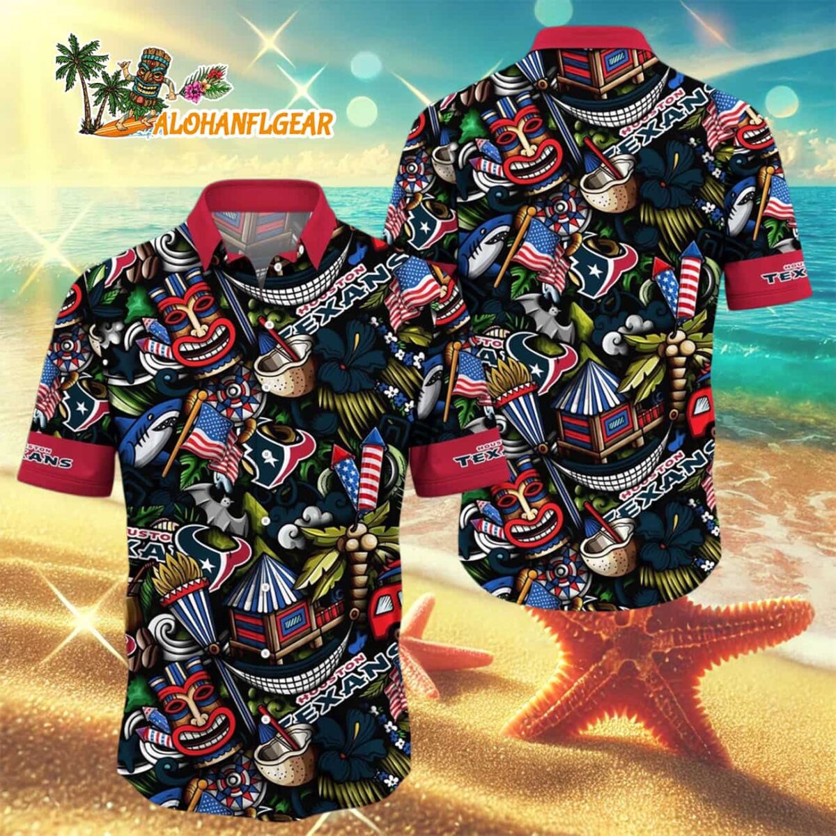 Houston Texans Tiki Me Off Hawaiian Shirt Houston Texans Aloha Shirt 3