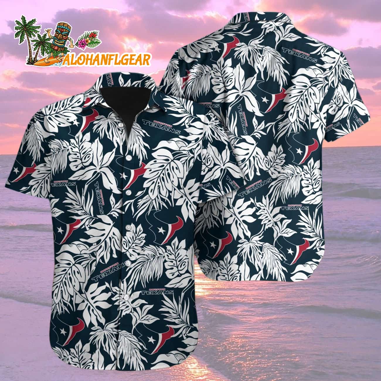 Houston Texans Tropical Leafs Designs Hawaiian Shirt, Houston Texans Aloha Shirt Houston Texans Tropical Leafs Designs Hawaiian Shirt, Houston Texans Aloha Shirt