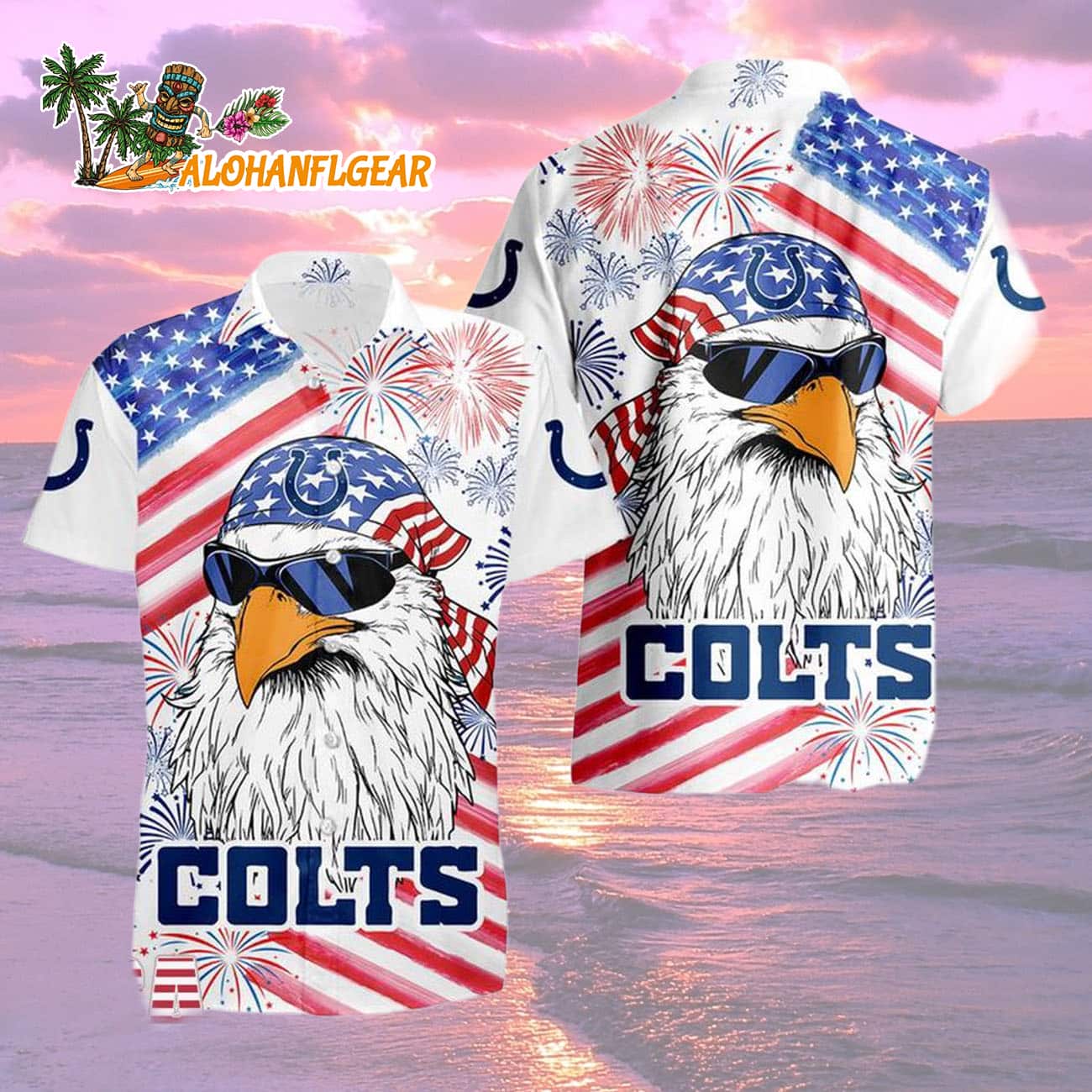 Indianapolis Colts American Eagle Emblem Hawaiian Shirt Indianapolis Colts American Eagle Emblem Hawaiian Shirt