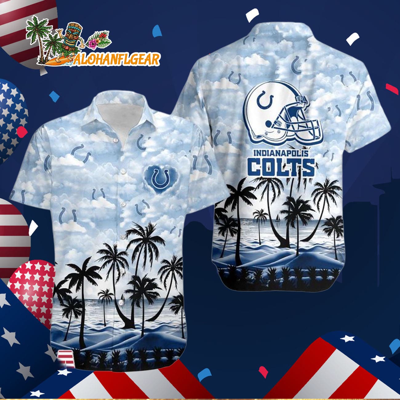 Indianapolis Colts Coconut Palms Limited Edition Hawaiian Shirt, Indianapolis Colts Aloha Shirt Indianapolis Colts Coconut Palms Limited Edition Hawaiian Shirt, Indianapolis Colts Aloha Shirt