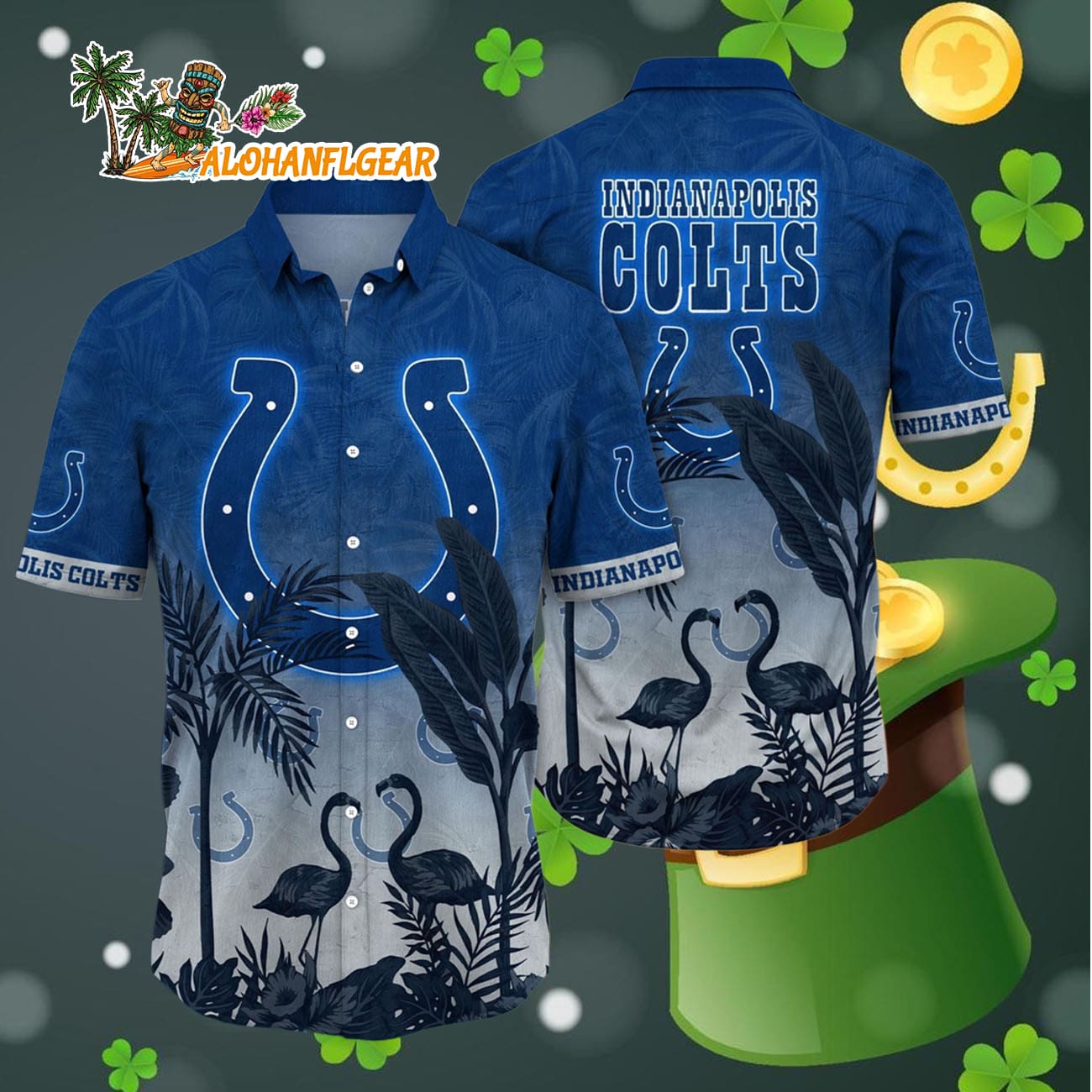 Indianapolis Colts Flamingo And Flower Funny Hawaiian Shirt, Indianapolis Colts Aloha Shirt Indianapolis Colts Flamingo And Flower Funny Hawaiian Shirt, Indianapolis Colts Aloha Shirt