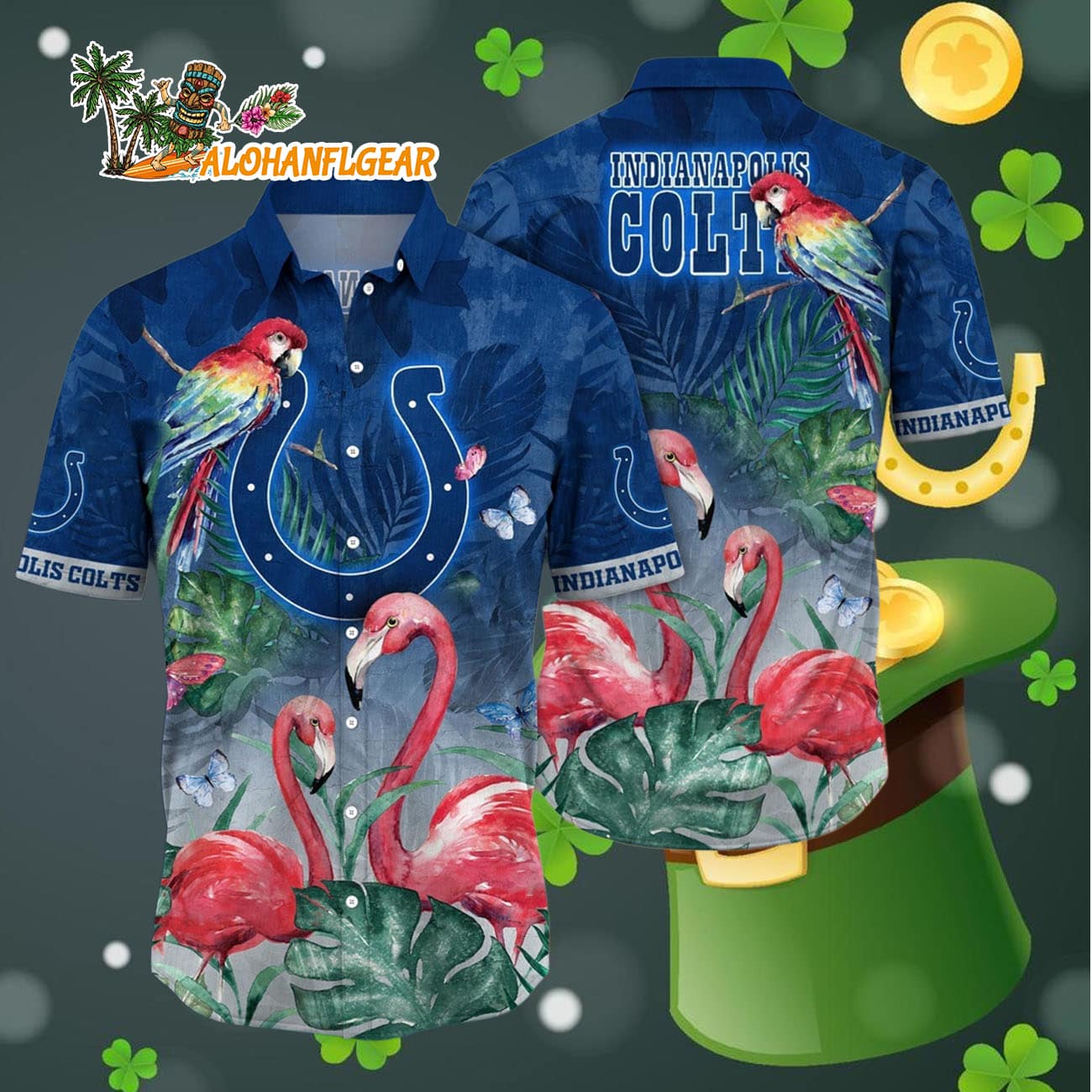 Indianapolis Colts Flamingo And Flower Hawaiian Shirt, Indianapolis Colts Aloha Shirt Indianapolis Colts Flamingo And Flower Hawaiian Shirt, Indianapolis Colts Aloha Shirt