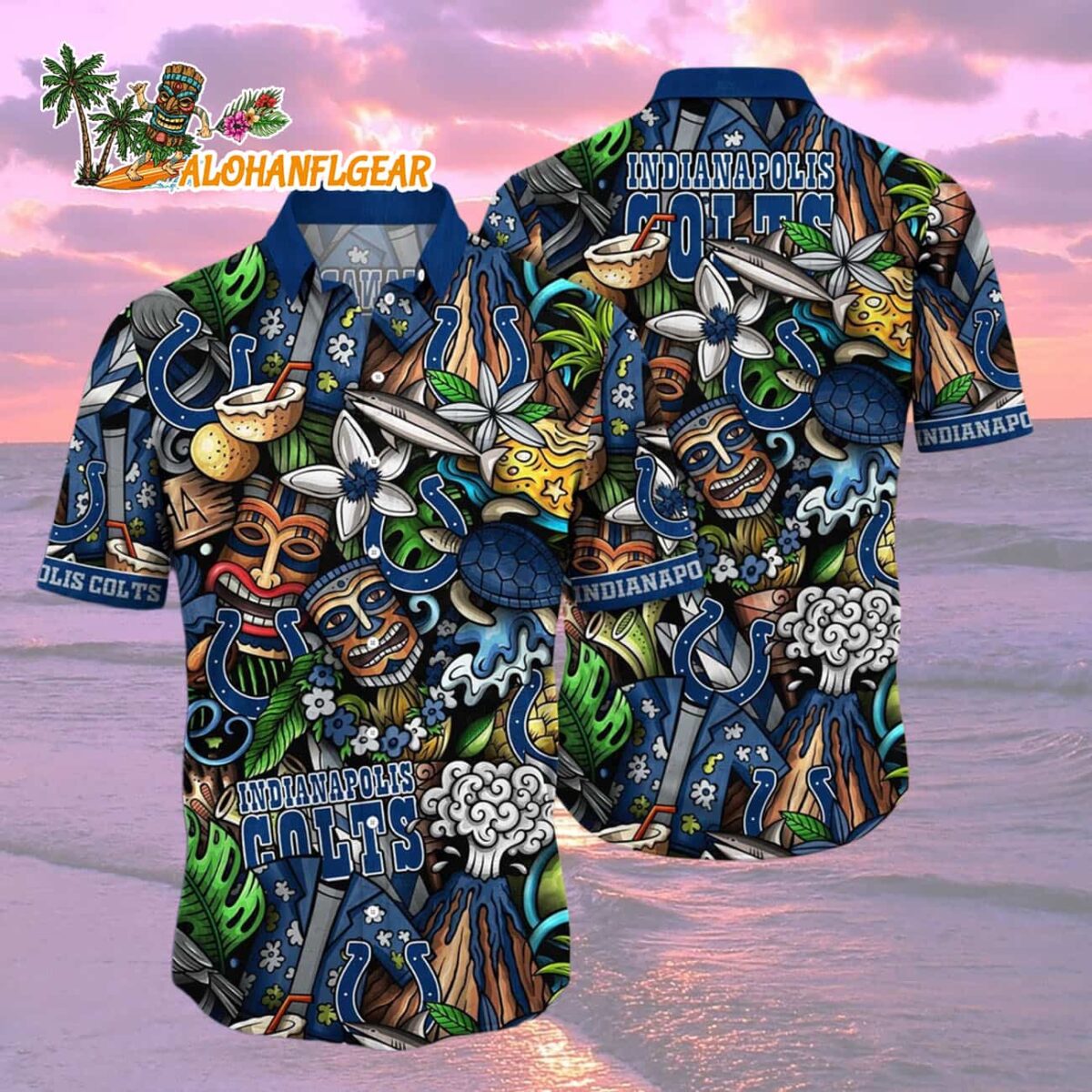 Indianapolis Colts Flower Tiki Me Off Hawaiian Shirt, Indianapolis Colts Aloha Shirt 1 Indianapolis Colts Flower Tiki Me Off Hawaiian Shirt Indianapolis Colts Aloha Shirt 2