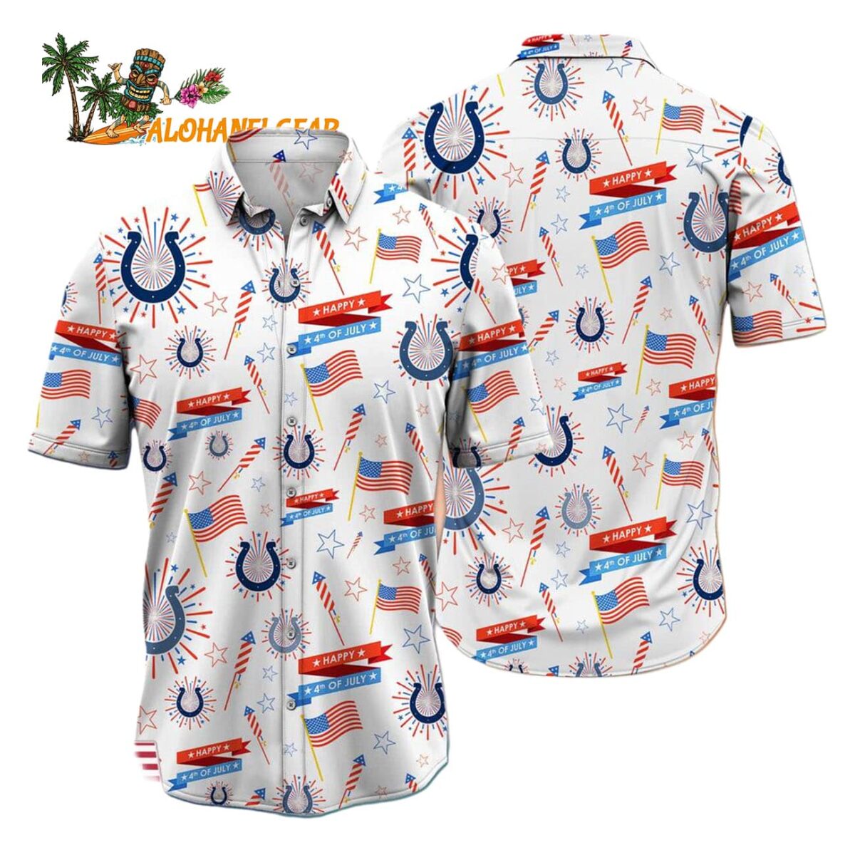 Indianapolis Colts Happy 4th Of July Hawaiian Shirt NFL Aloha Shirt 1