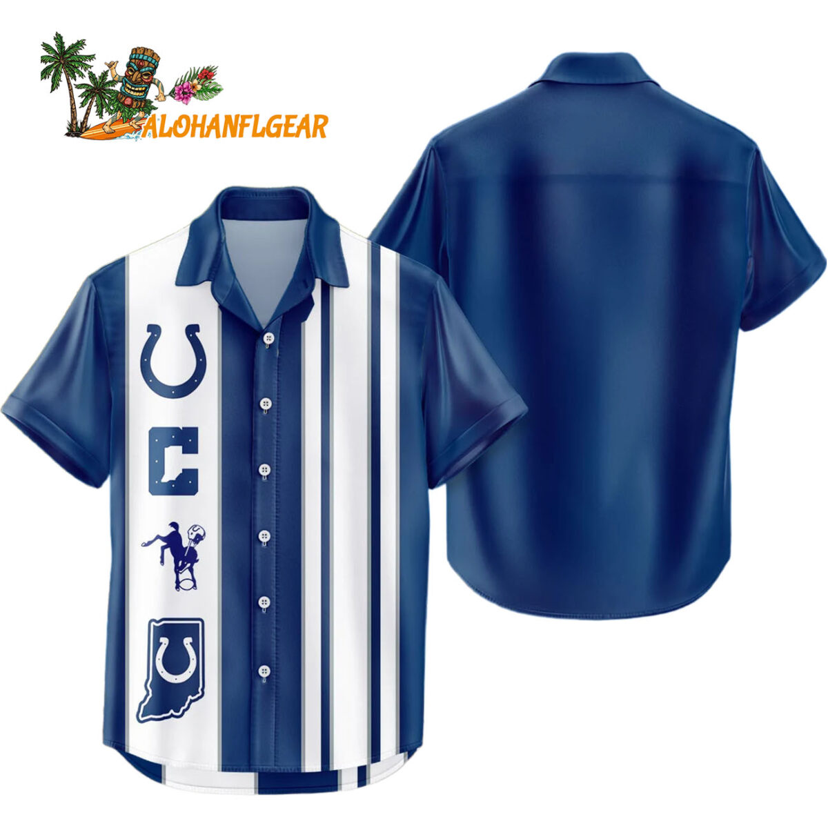 Indianapolis Colts Hawaiian Shirt Classic Color Contrast 1