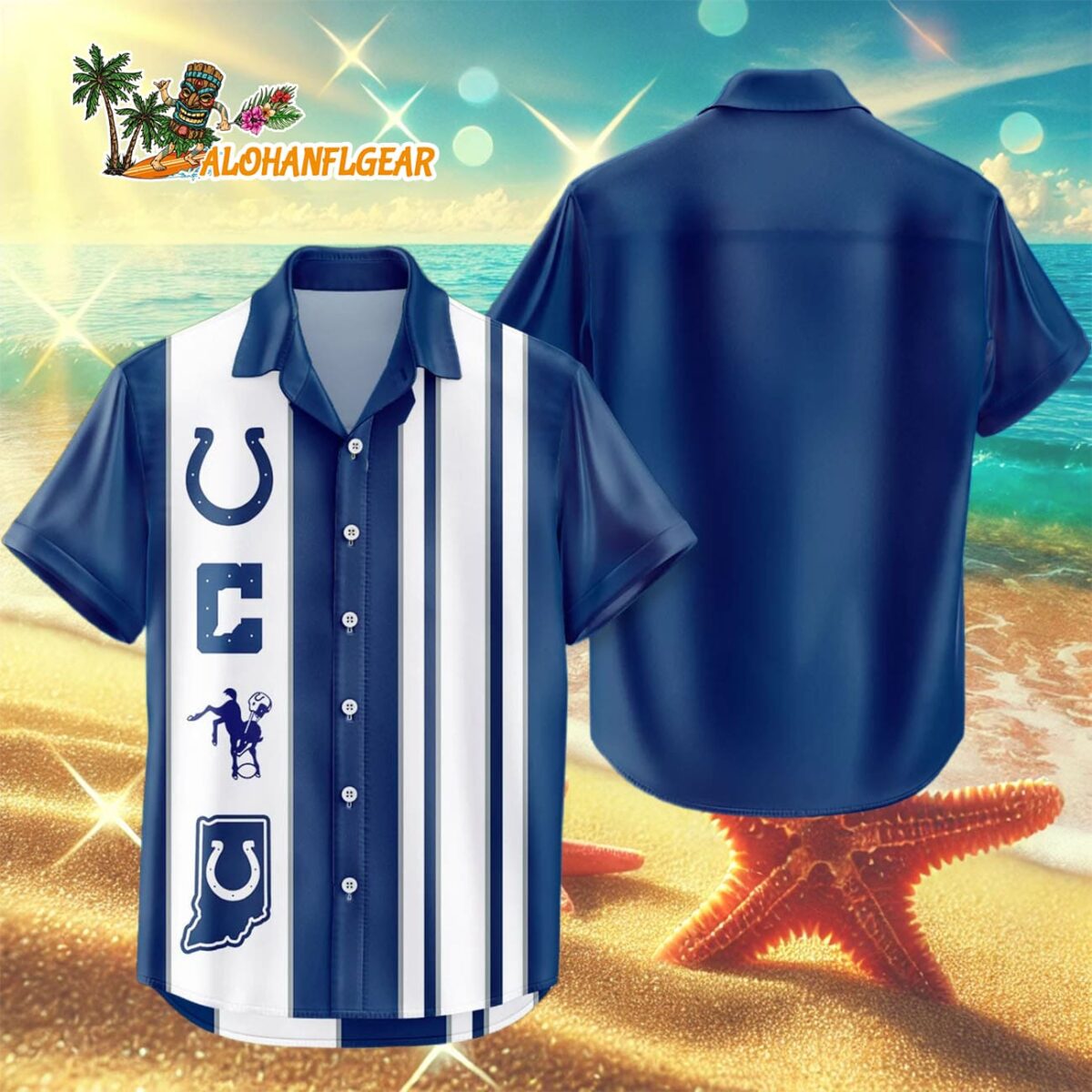Indianapolis Colts Hawaiian Shirt Classic Color Contrast, Indianapolis Colts Aloha Shirt 2 Indianapolis Colts Hawaiian Shirt Classic Color Contrast 3