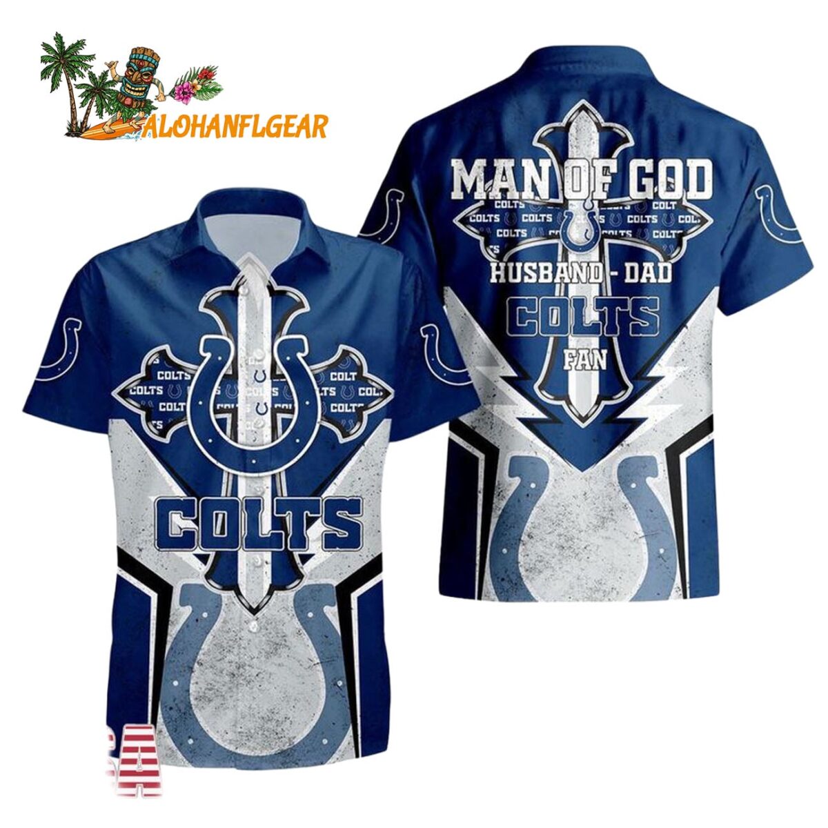 Indianapolis Colts Man Of God Gift For Fathers Day Hawaiian Shirt Indianapolis Colts Aloha Shirt 1
