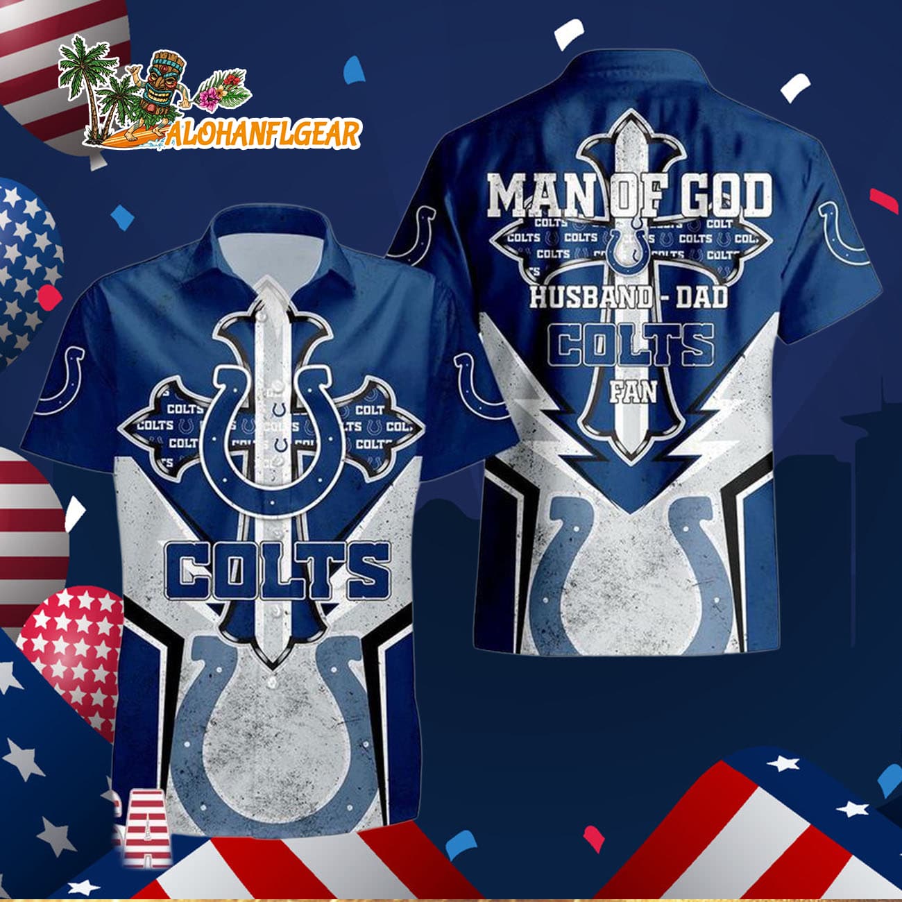Indianapolis Colts Man Of God Gift For Fathers Day Hawaiian Shirt, Indianapolis Colts Aloha Shirt Indianapolis Colts Man Of God Gift For Fathers Day Hawaiian Shirt, Indianapolis Colts Aloha Shirt