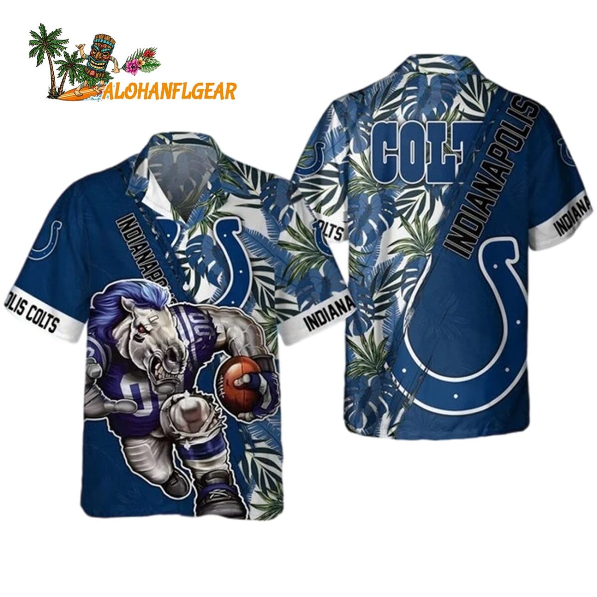 Indianapolis Colts Mascot Summer Hawaiian Shirt Indianapolis Colts Aloha Shirt 1