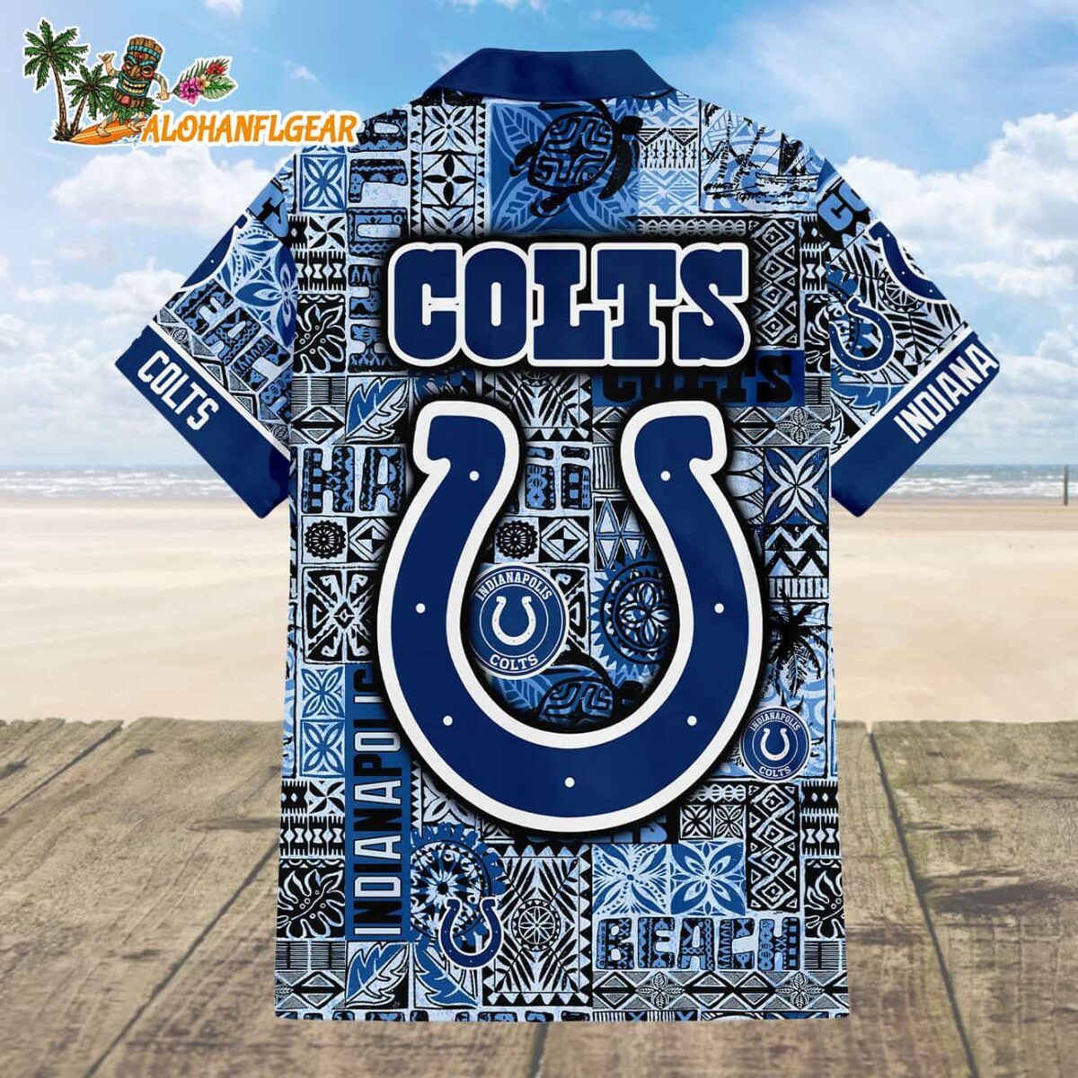 Indianapolis Colts Tapa Patterns Hawaiian Shirt, NFL Aloha Shirt 1 Indianapolis Colts Tapa Patterns Hawaiian Shirt NFL Aloha Shirt 2