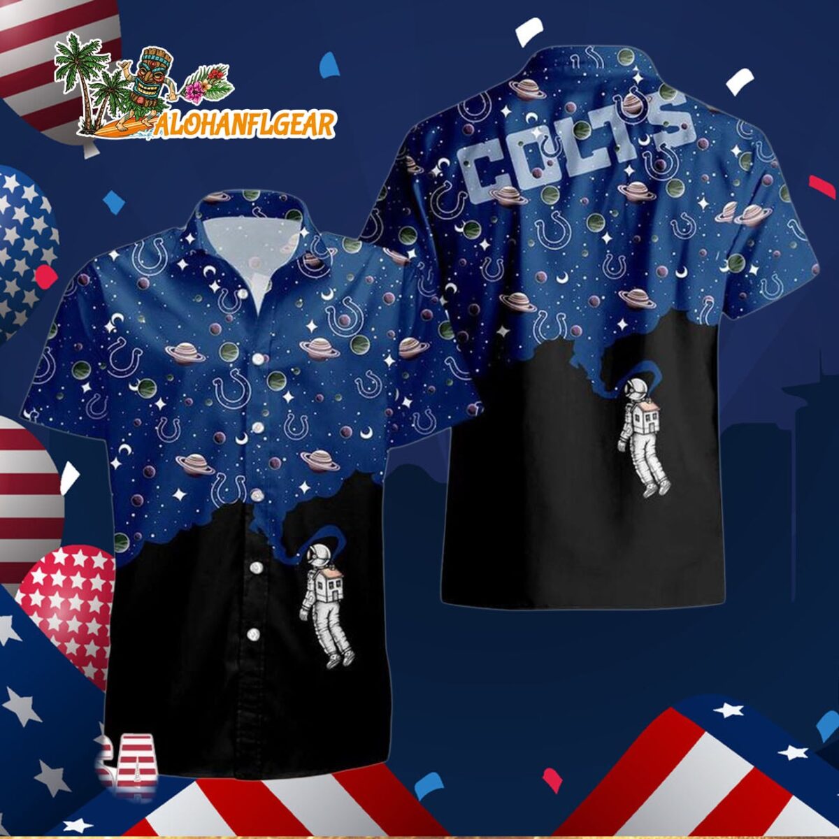 Indianapolis Colts Universal Astronaut Pattern Hawaiian Shirt, Indianapolis Colts Aloha Shirt 2 Indianapolis Colts Universal Astronaut Pattern Hawaiian Shirt Indianapolis Colts Aloha Shirt 3