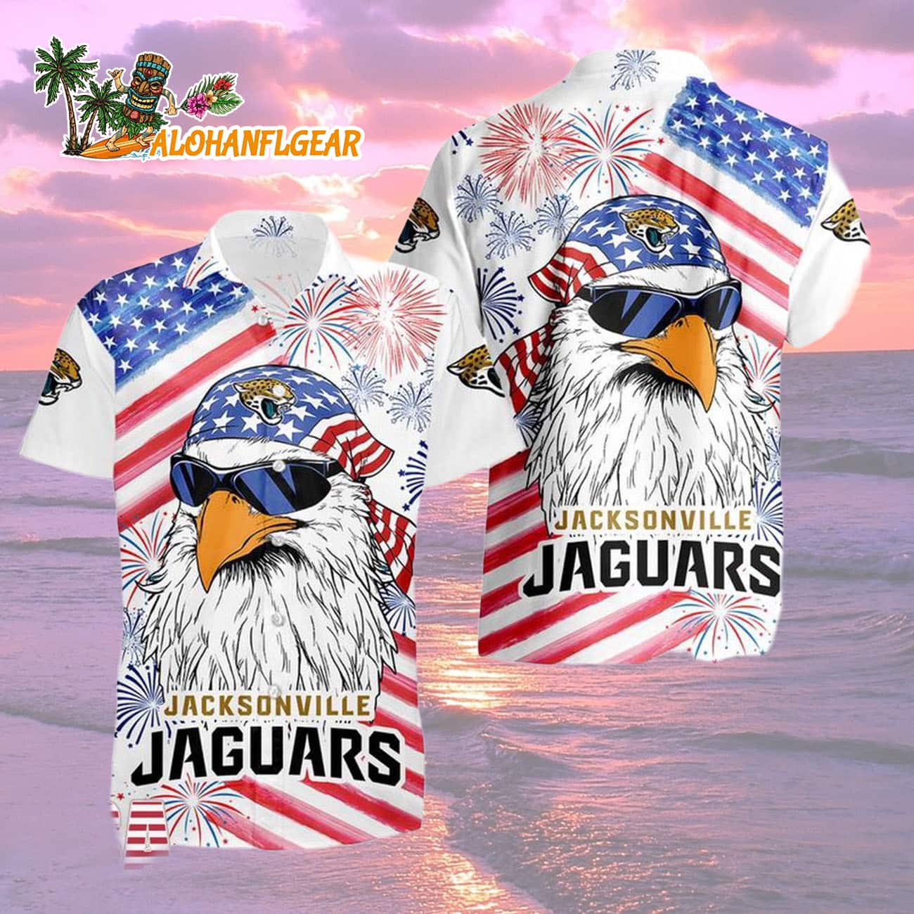 Jacksonville Jaguars American Eagle Emblem Hawaiian Shirt Jacksonville Jaguars American Eagle Emblem Hawaiian Shirt