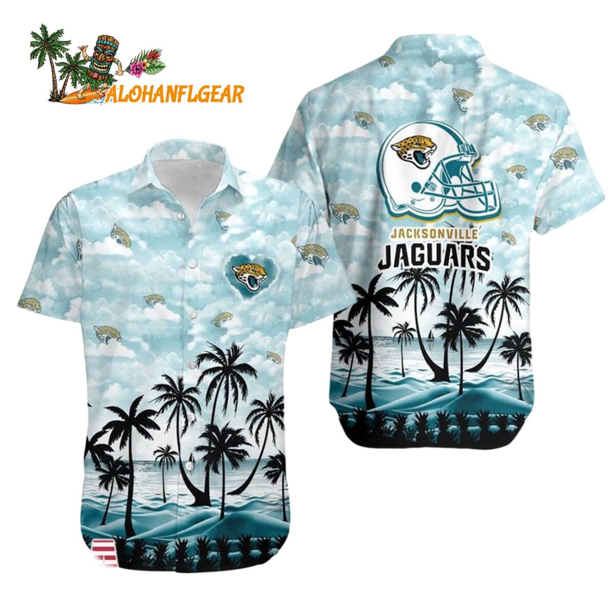 Jacksonville Jaguars Coconut Palms Limited Edition Hawaiian Shirt Jacksonville Jaguars Aloha Shirt 1