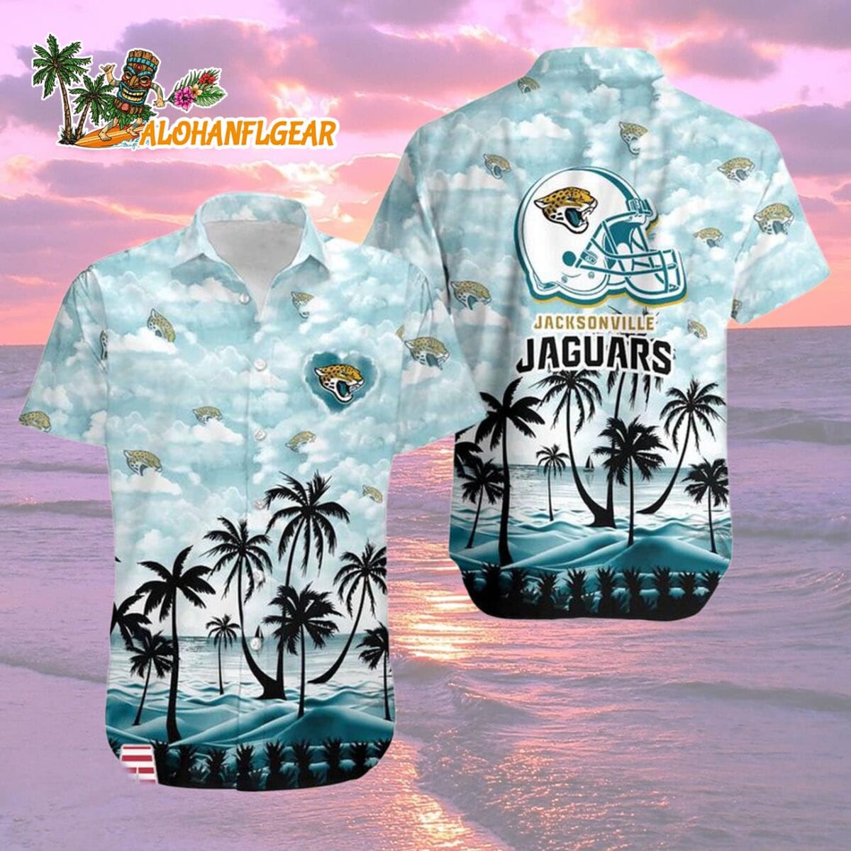 Jacksonville Jaguars Coconut Palms Limited Edition Hawaiian Shirt Jacksonville Jaguars Aloha Shirt 2
