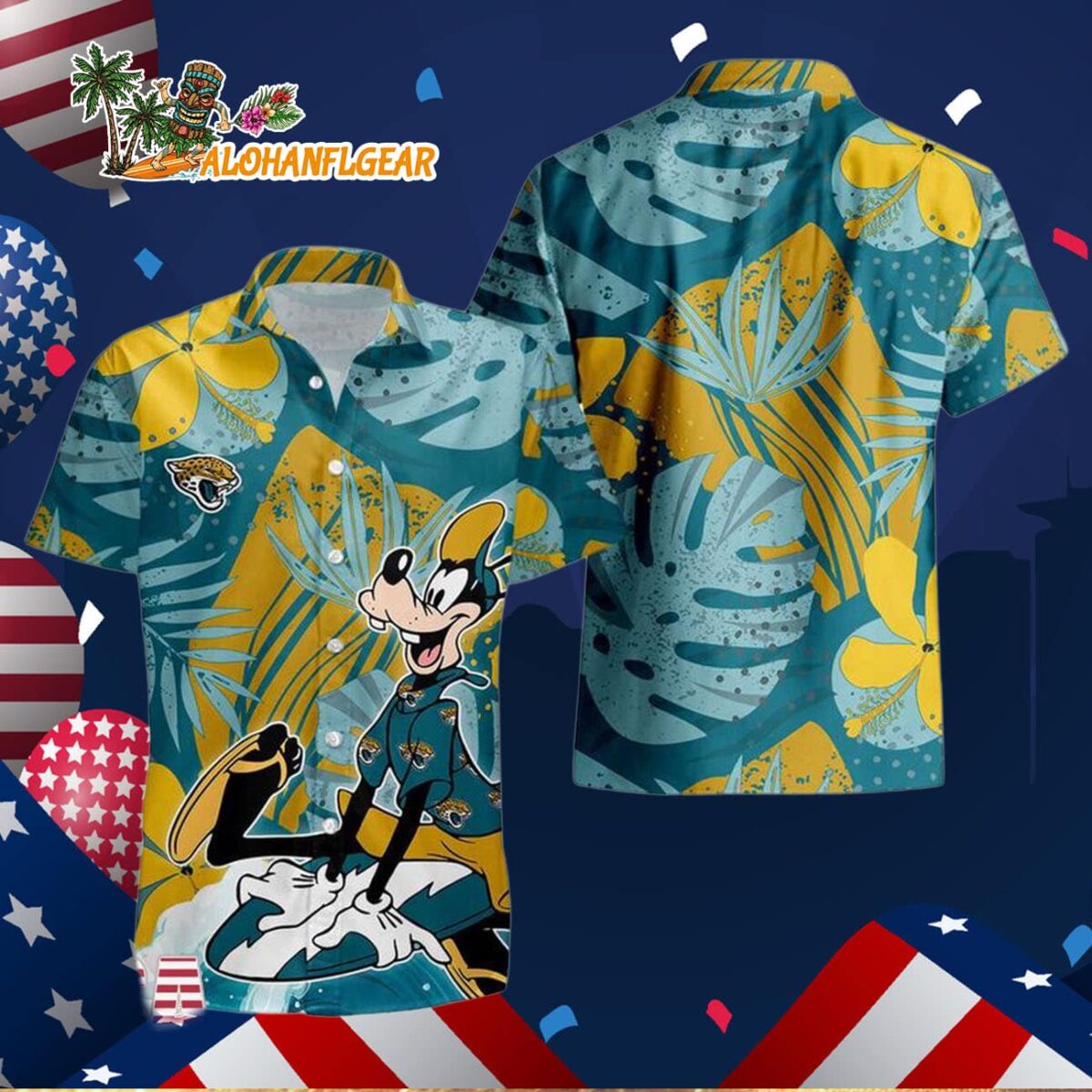 Jacksonville Jaguars Goofy Disney Limited Edition Hawaiian Shirt Jacksonville Jaguars Aloha Shirt 3
