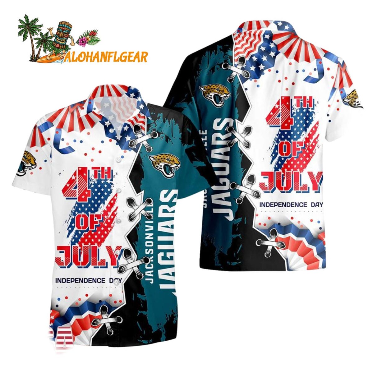 Jacksonville Jaguars Happy Independence Day Resurgence Hawaiian Shirt NFL Aloha Shirt 1