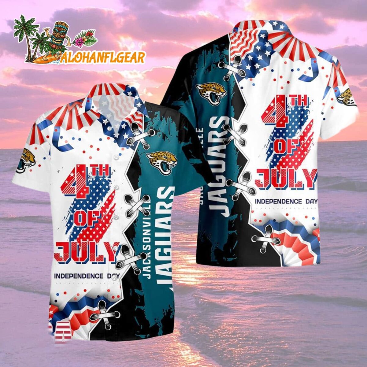 Jacksonville Jaguars Happy Independence Day Resurgence Hawaiian Shirt, NFL Aloha Shirt 1 Jacksonville Jaguars Happy Independence Day Resurgence Hawaiian Shirt NFL Aloha Shirt 2