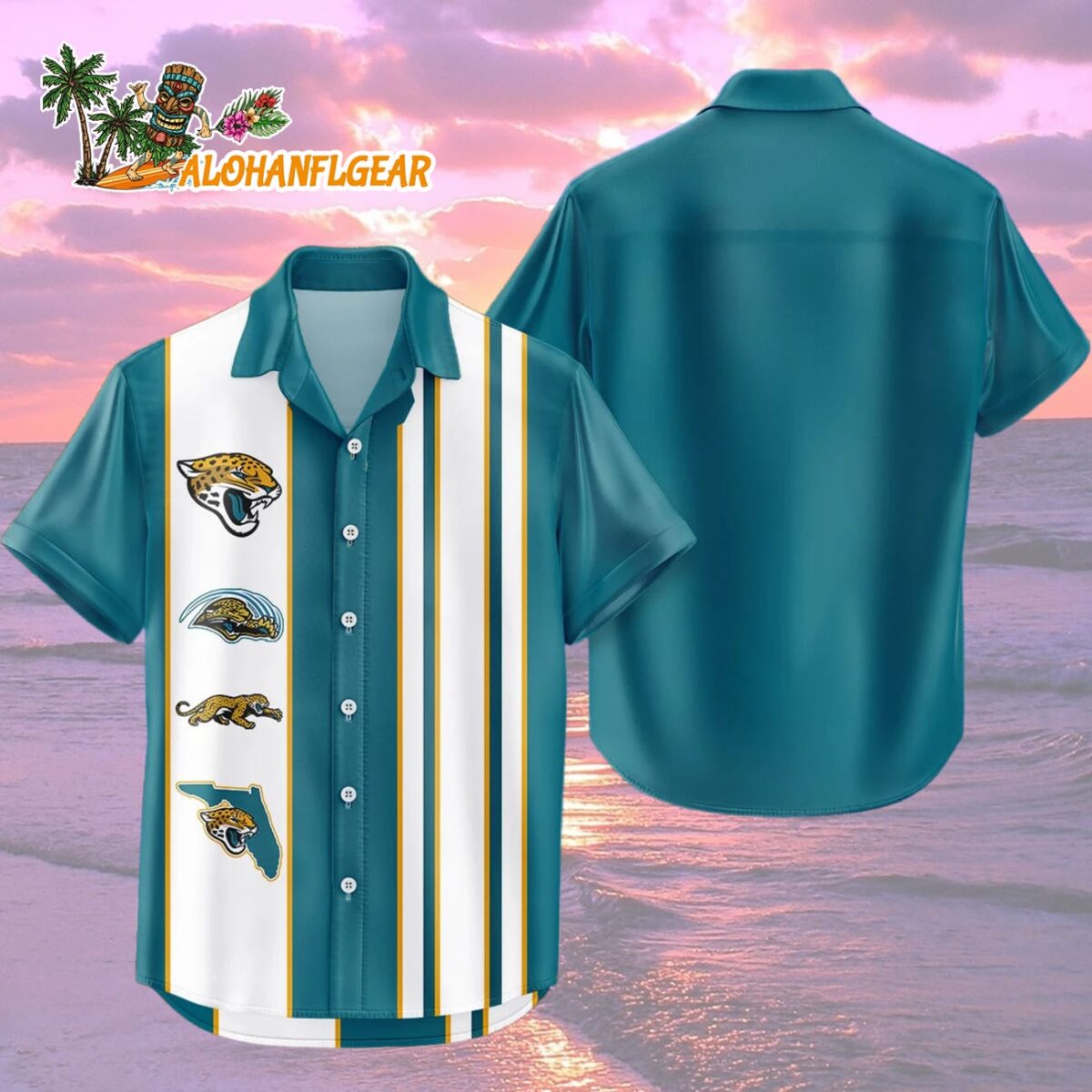 Jacksonville Jaguars Hawaiian Shirt Classic Color Contrast 2