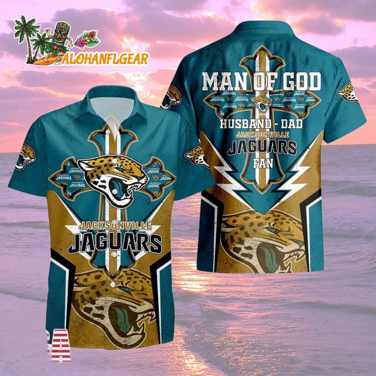 Jacksonville Jaguars Man Of God Gift For Fathers Day Hawaiian Shirt Jacksonville Jaguars Aloha Shirt 2