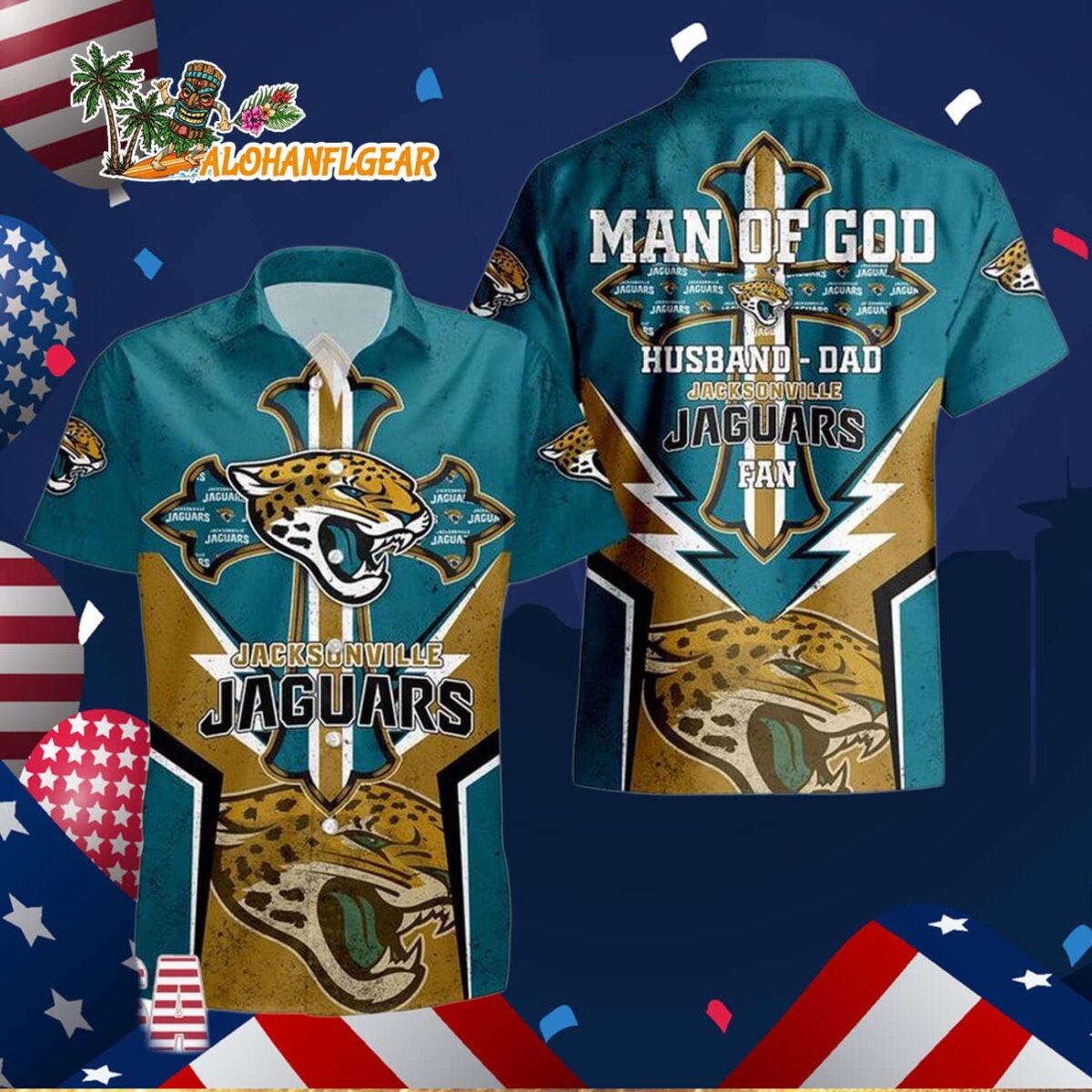 Jacksonville Jaguars Man Of God Gift For Fathers Day Hawaiian Shirt Jacksonville Jaguars Aloha Shirt 3