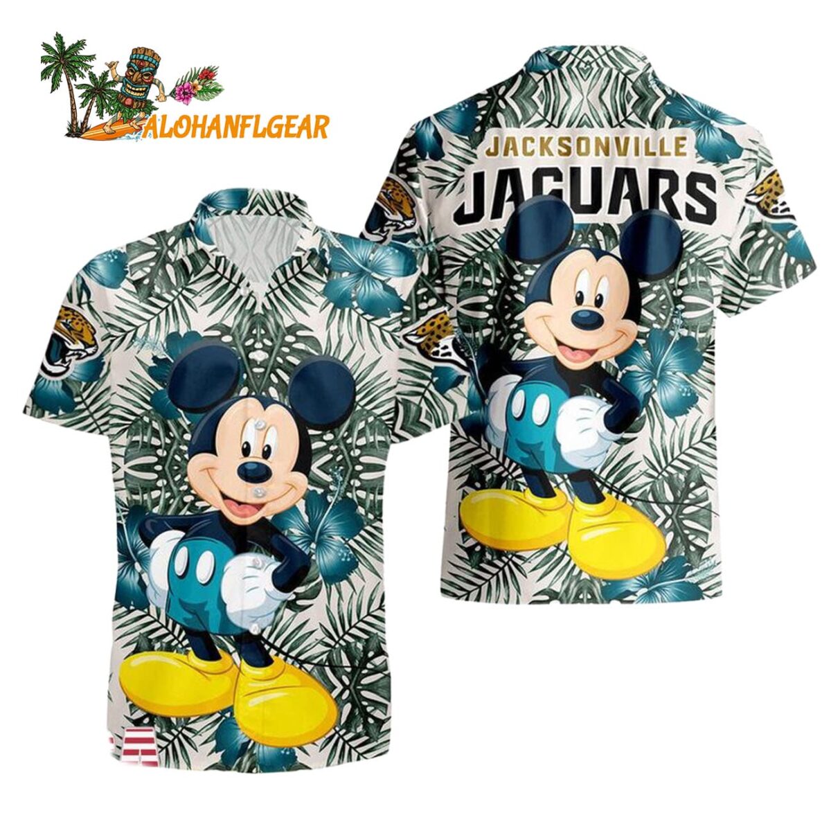 Jacksonville Jaguars Mickey Disney Limited Edition Hawaiian Shirt Jacksonville Jaguars Aloha Shirt 1