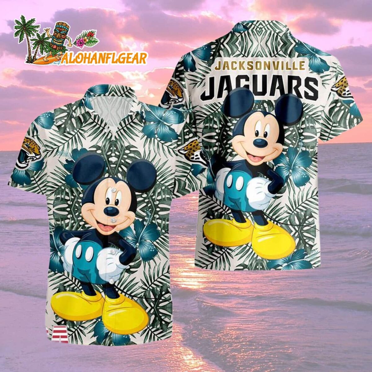 Jacksonville Jaguars Mickey Disney Limited Edition Hawaiian Shirt Jacksonville Jaguars Aloha Shirt 2