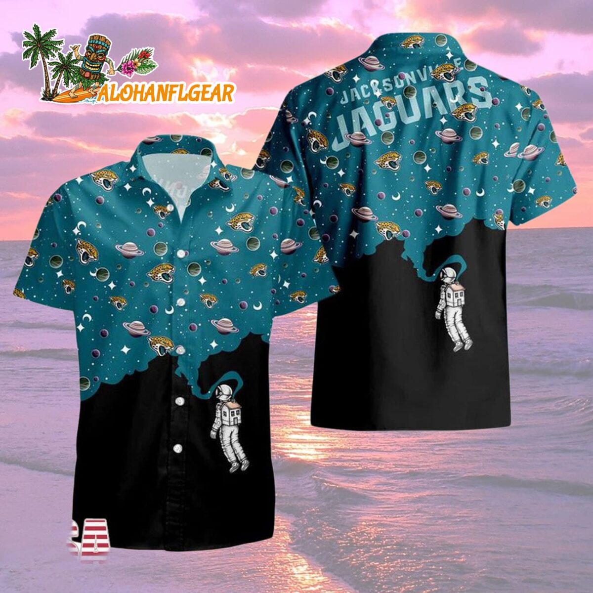 Jacksonville Jaguars Universal Astronaut Pattern Hawaiian Shirt Jacksonville Jaguars Aloha Shirt 2