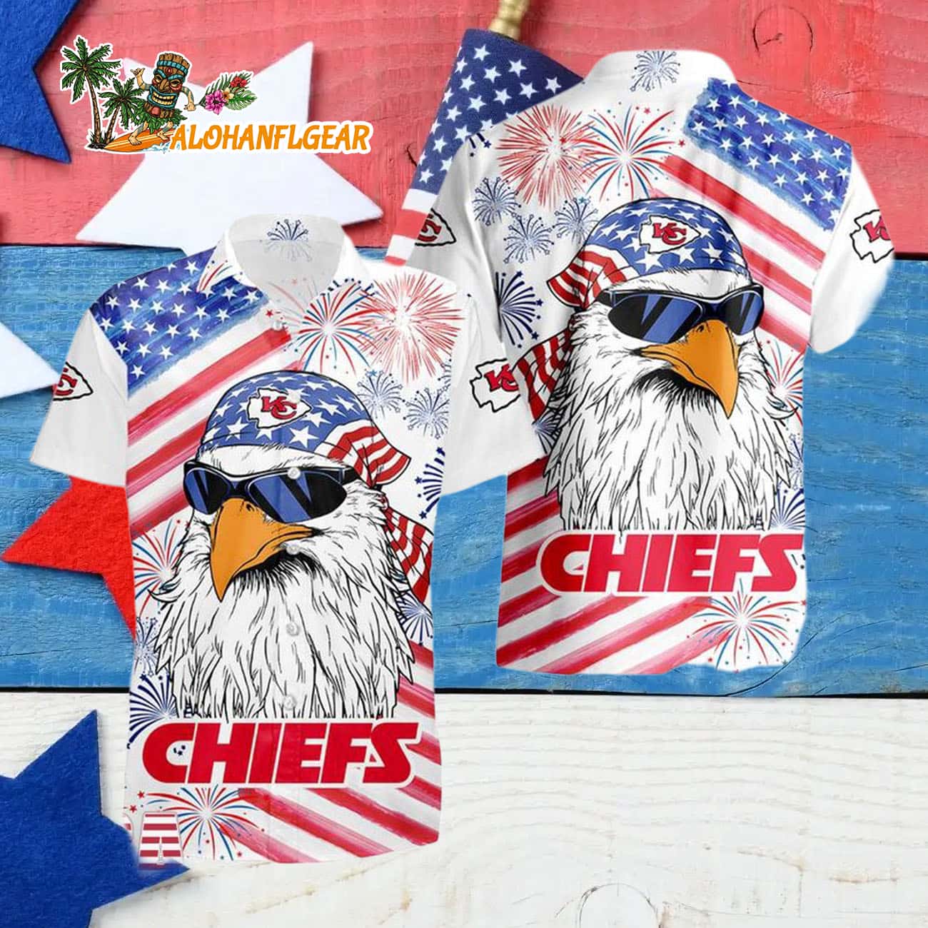 Kansas City Chiefs American Eagle Emblem Hawaiian Shirt Kansas City Chiefs American Eagle Emblem Hawaiian Shirt