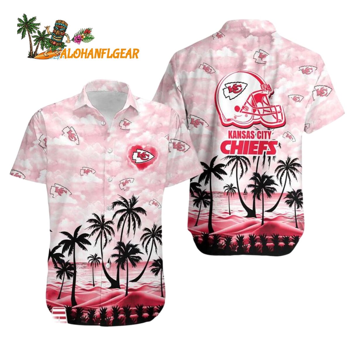 Kansas City Chiefs Coconut Palms Limited Edition Hawaiian Shirt Kansas City Chiefs Aloha Shirt 1