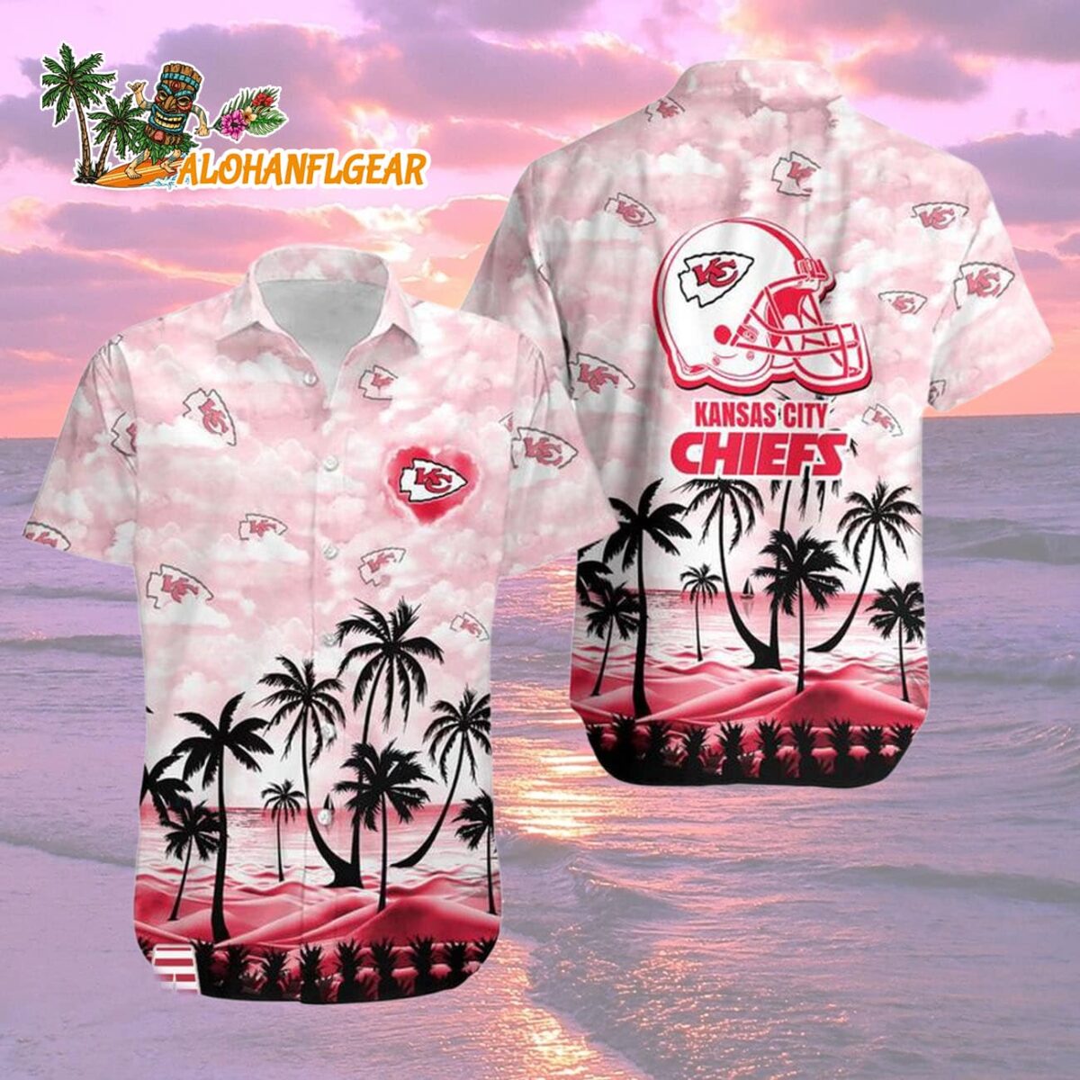 Kansas City Chiefs Coconut Palms Limited Edition Hawaiian Shirt Kansas City Chiefs Aloha Shirt 2