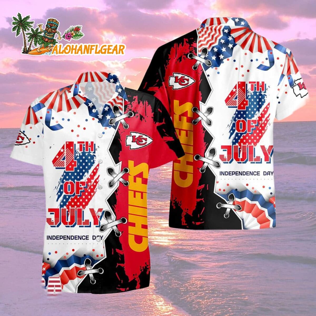 Kansas City Chiefs Happy Independence Day Resurgence Hawaiian Shirt NFL Aloha Shirt 2
